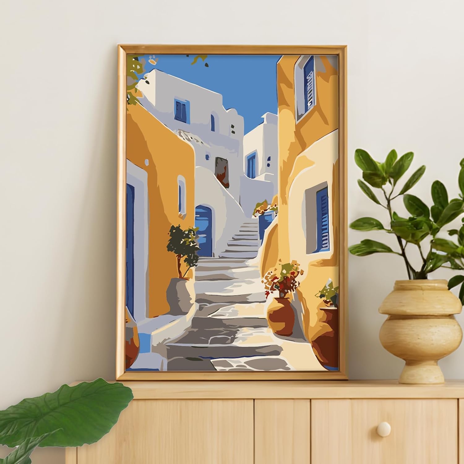 Thumbnail 5 de Paint by Numbers for Adults with Frame – Santorini Easy Framed Kit (8 x 12 Inch)