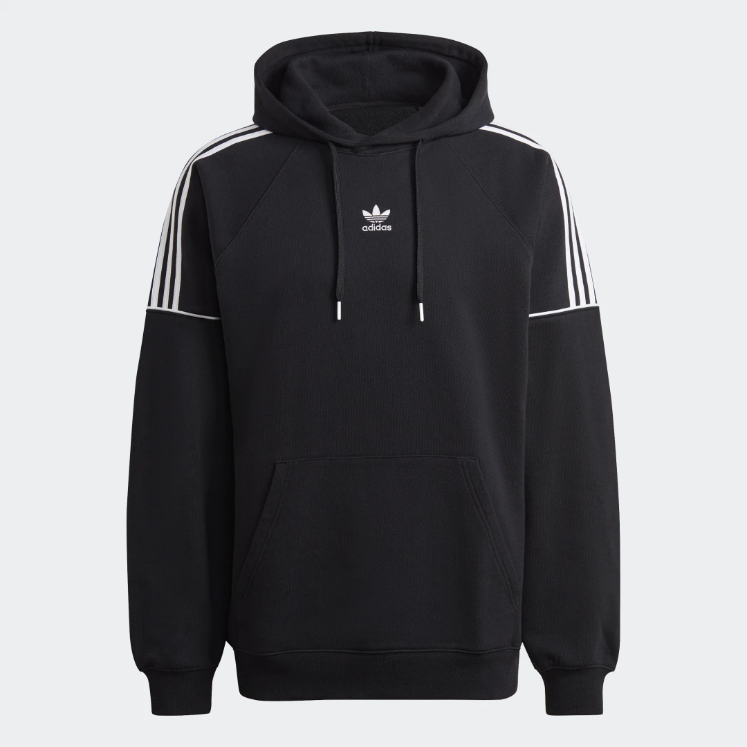 Detalle de adidas Rekive, sudadera con capucha negra