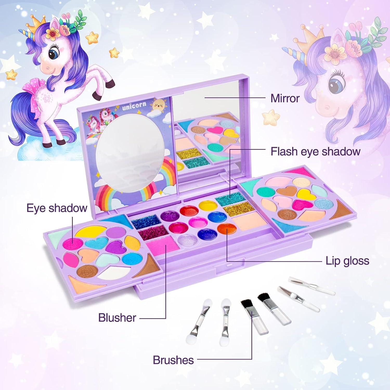 Detalle 1 de Tomons Kids Makeup Kit 7ร5.3 in ๐