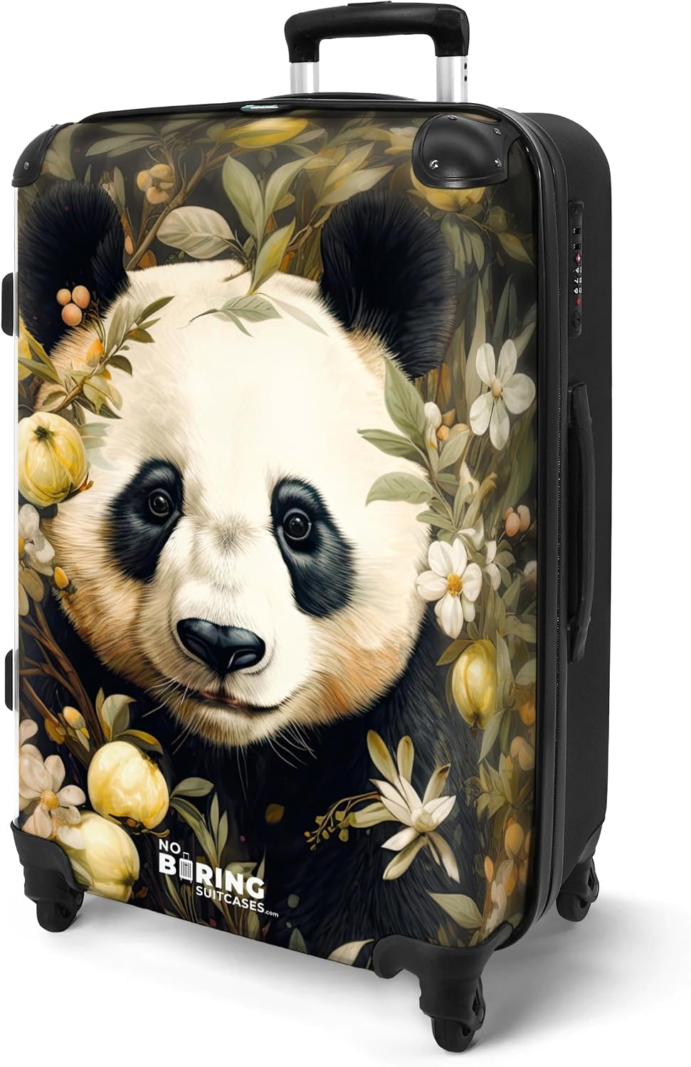 Detalle de NoBoringSuitcases.com Valigia grande rigida con serratura TSA, 67 cm e 23 kg (Panda - Giallo)