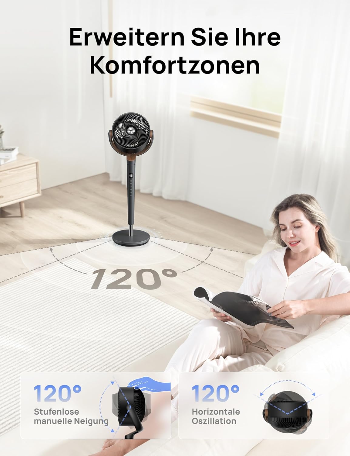 Thumbnail 4 de DREO TurboPoly 512 Standventilator: leise, leistungsstark und flexibel