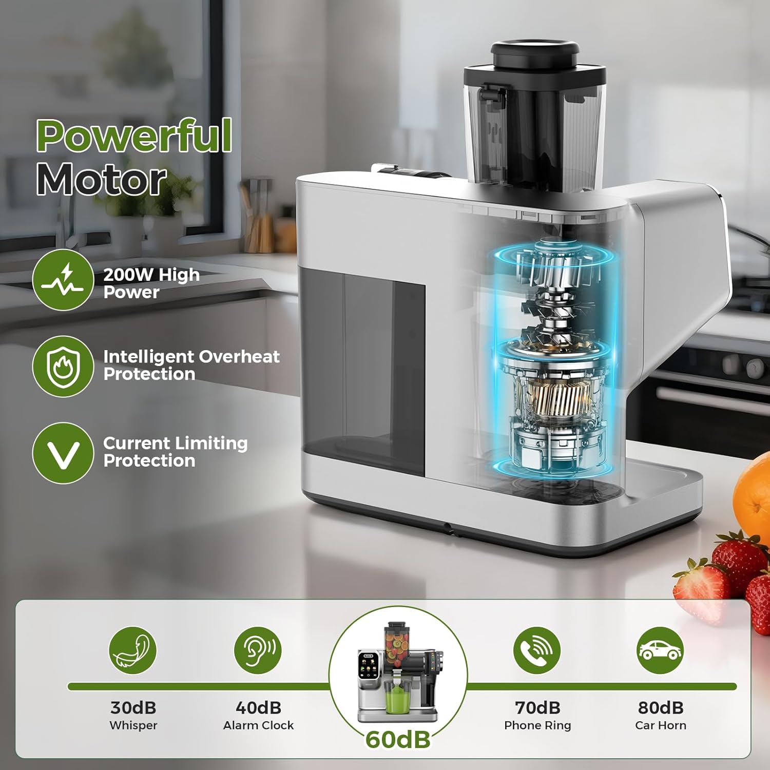 Thumbnail 6 de WETIE Cold Press Juicer with Touch Screen, Adjustable Juicing Pressure & 3.54'' Feed Chute