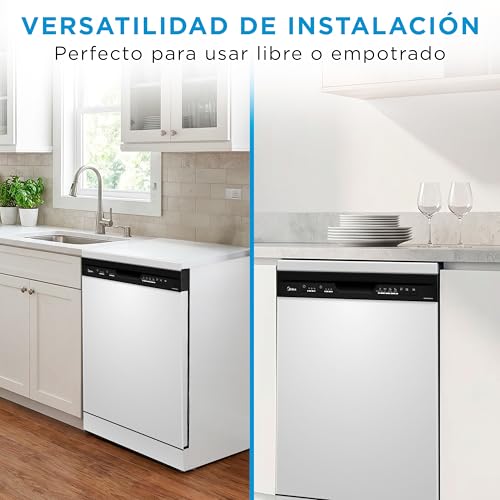 Thumbnail 6 de Midea Lavavajillas 60 cm Blanco para 12 servicios: libre instalación, 4 programas yMedia carga
