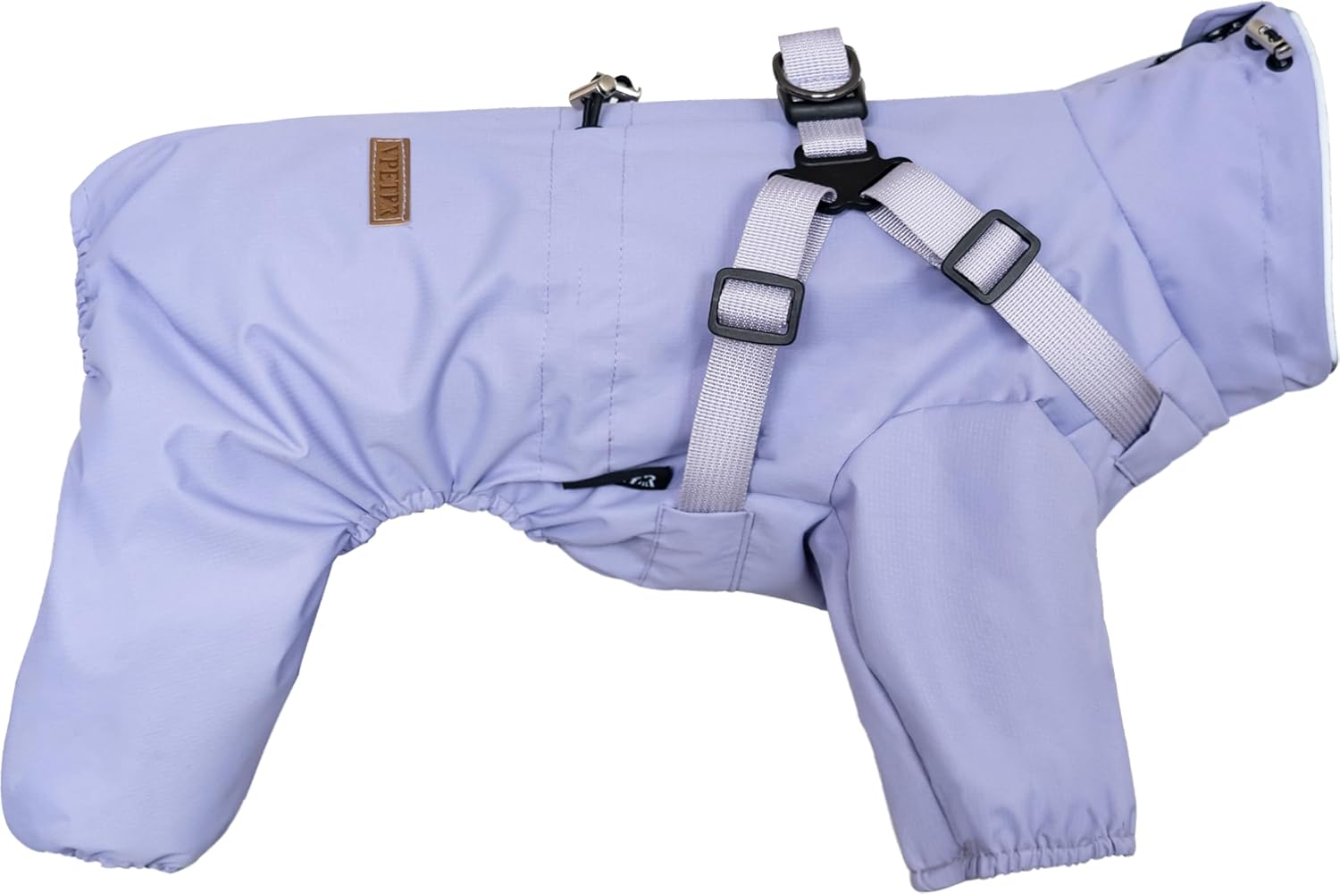 Detalle de BT Bear Hundegeschirr-Regenmantel XXL – Wasserdichter 2-in-1-Hundemantel mit reflektierendem Geschirr-Design (Lila, XXL)