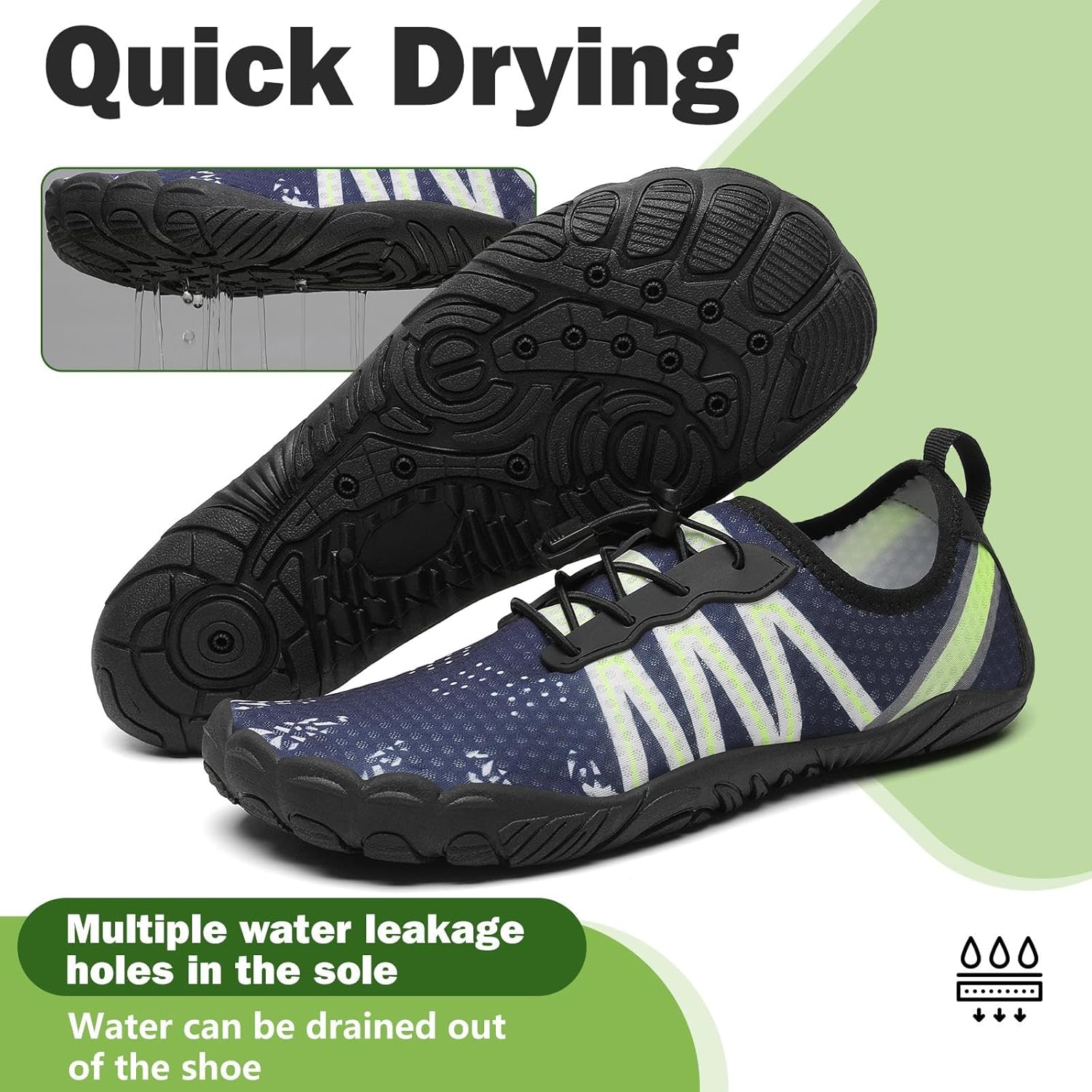 Detalle de Mishansha Unisex Badeschuhe – Leicht, atmungsaktiv und rutschfest mit dicker Sohle (Gr. 36–46)