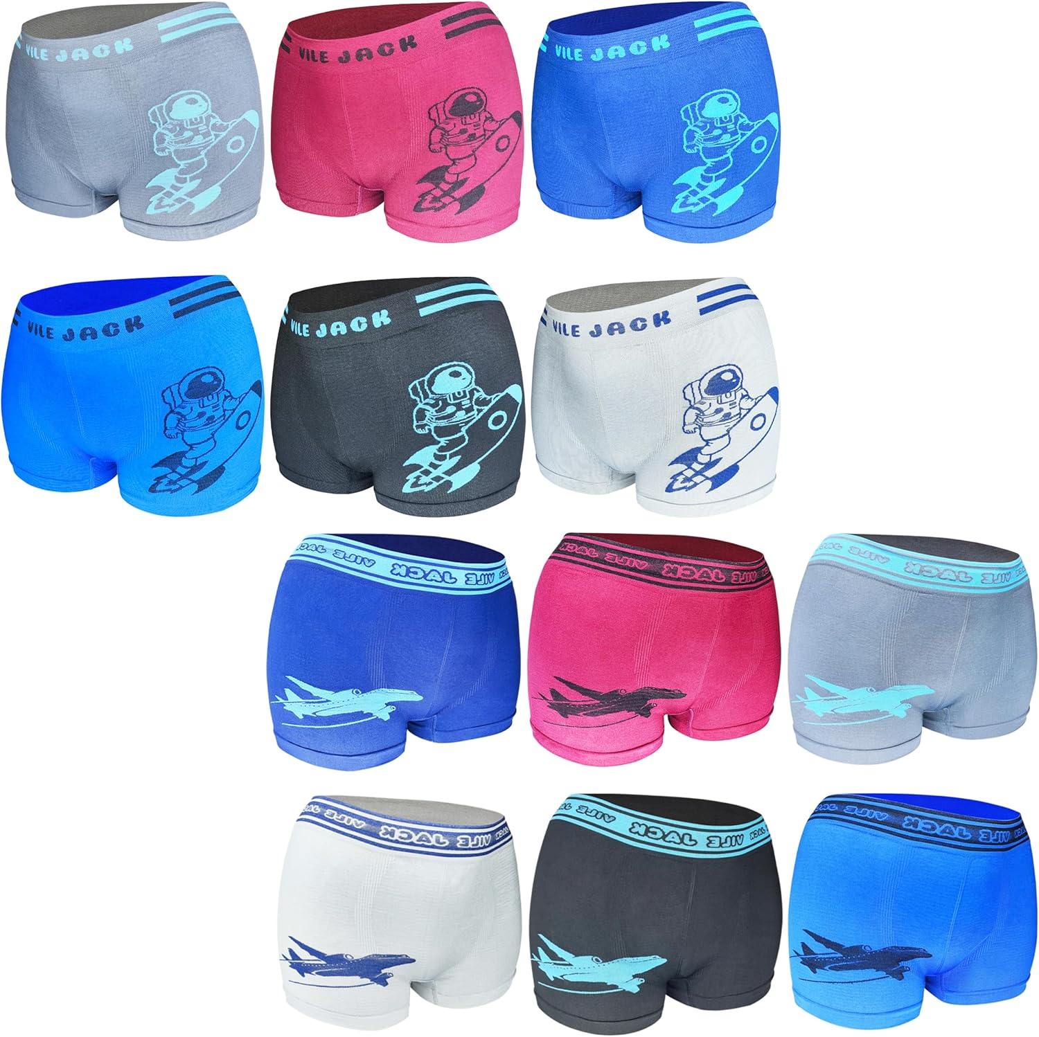 Thumbnail 1 de 6/8/10/12er Pack Jungen Boxershorts MRCC – atmungsaktive Retro-Unterwäsche mit Elasthan
