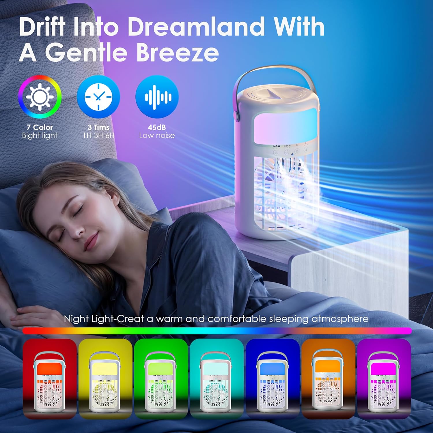 Thumbnail 5 de Portable Air Conditioners, Evaporative Cooler 4-in-1 with 1500ML Tank and USB-C Power