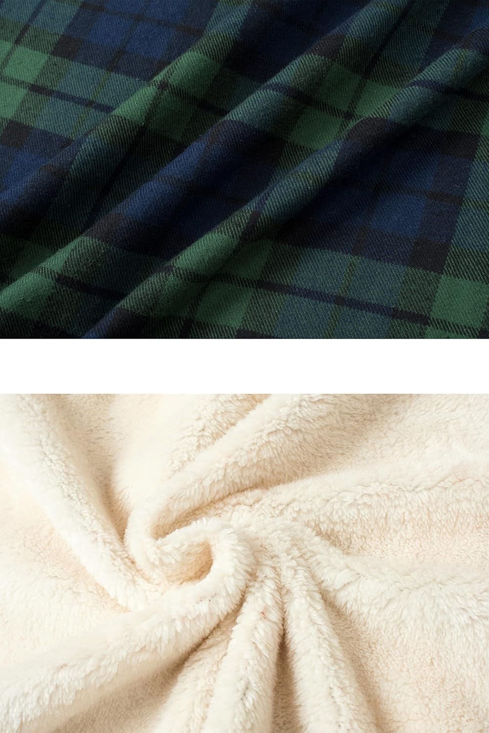Detalle 2 de TACVASEN Herren Fleece Thermohemd Warm Flanellhemd