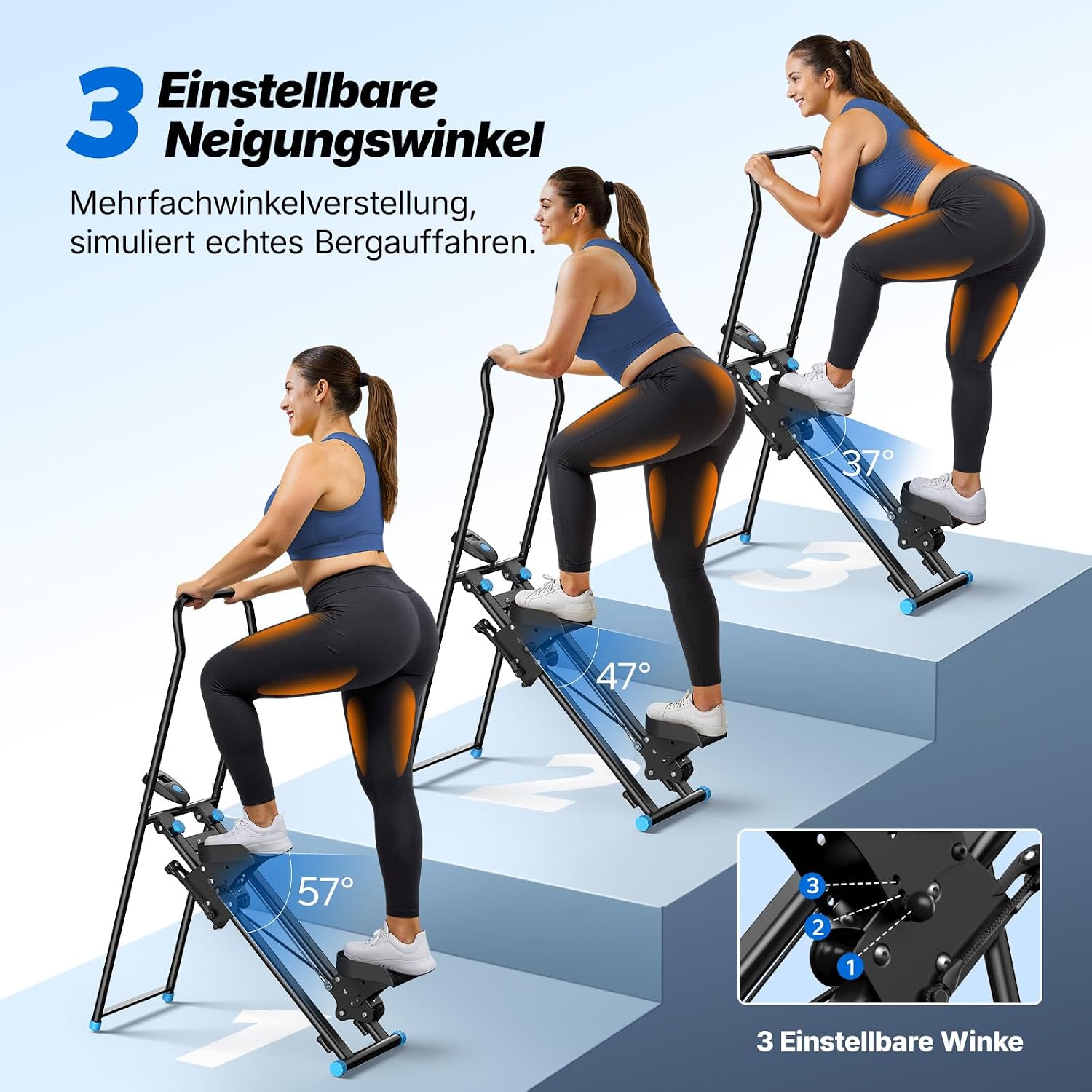 Detalle de MERACH 2026 Stair Stepper für Home Gym – Vertikaler Klimm-/Stepper mit verstellbaren Lenker & Pedalen