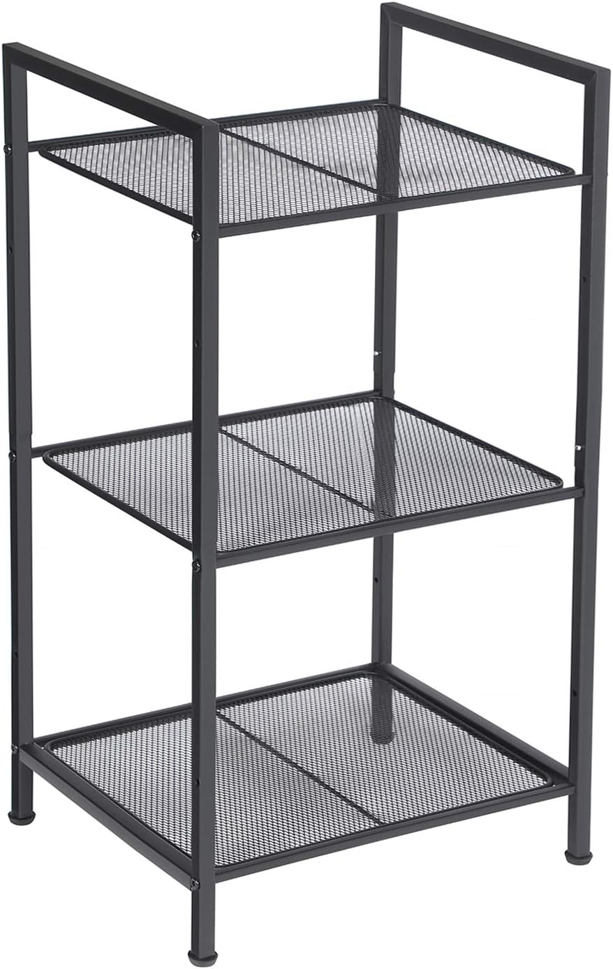 Detalle de SONGMICS BSC33BK 3-Tier Metal Shelving Unit, Adjustable Shelves, Black