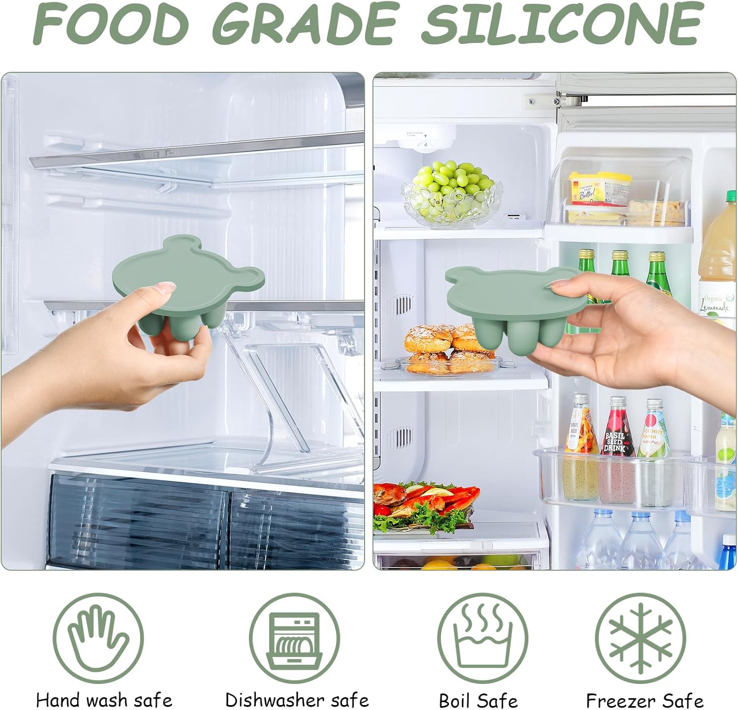 Thumbnail 5 de Aolso Fruit Food Feeder Set – Silicone Baby Feeder, Popsicle Tray & Storage (Green)