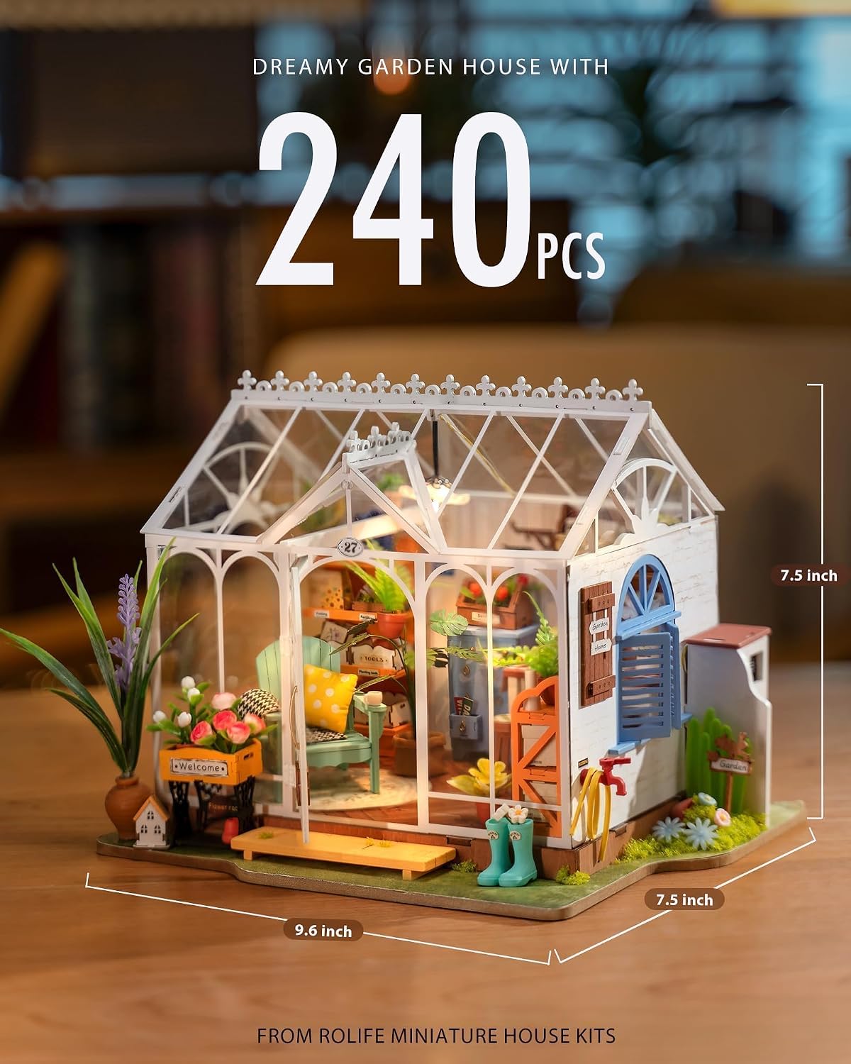 Detalle 2 de ROWOOD Kit Casa Delle Bambole – Casa Da Giardino in Legno, 1:20, DIY, Regalo Creativo