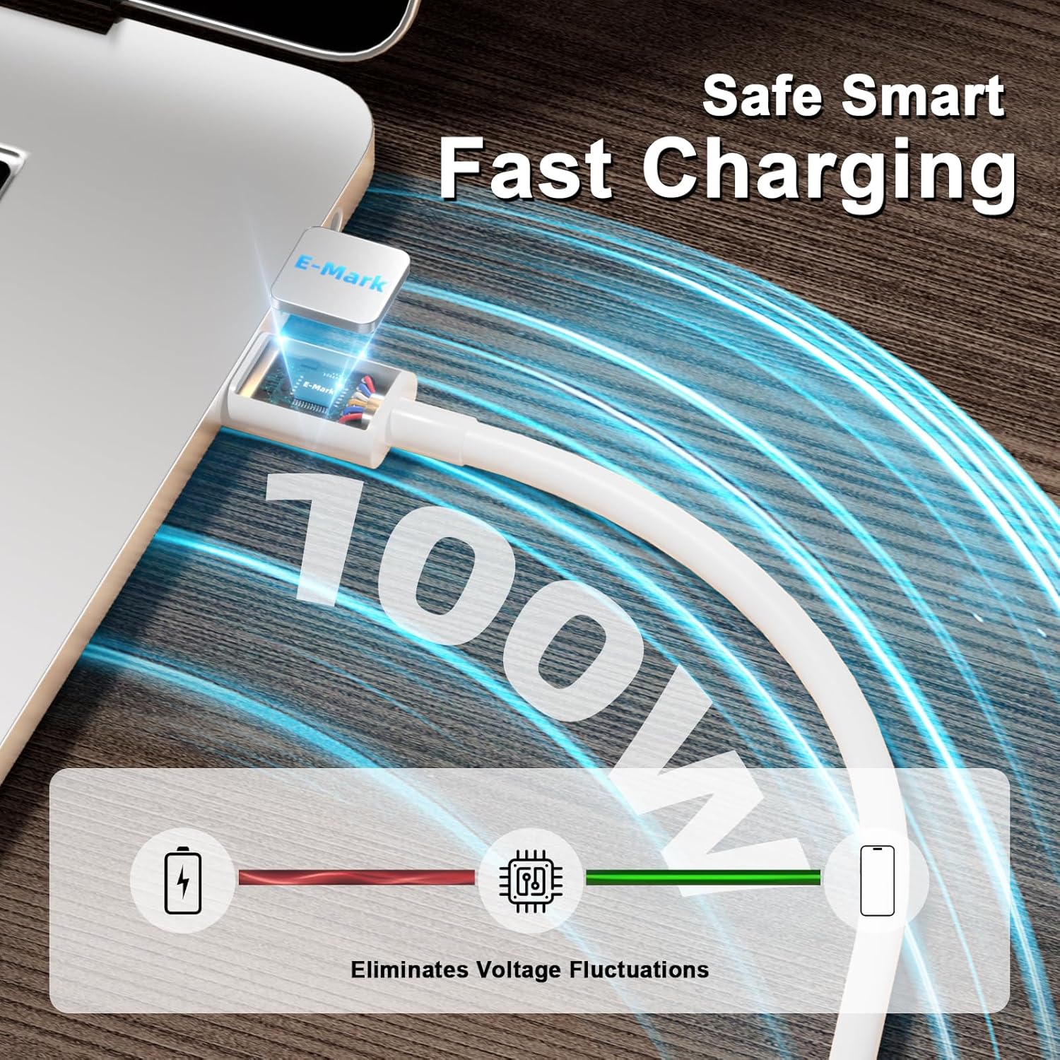 Thumbnail 1 de Quntis USB C to USB C Cable 2m (2-Pack) — 100W PD Charging for iPhone 15, MacBook Pro, iPad Pro & More