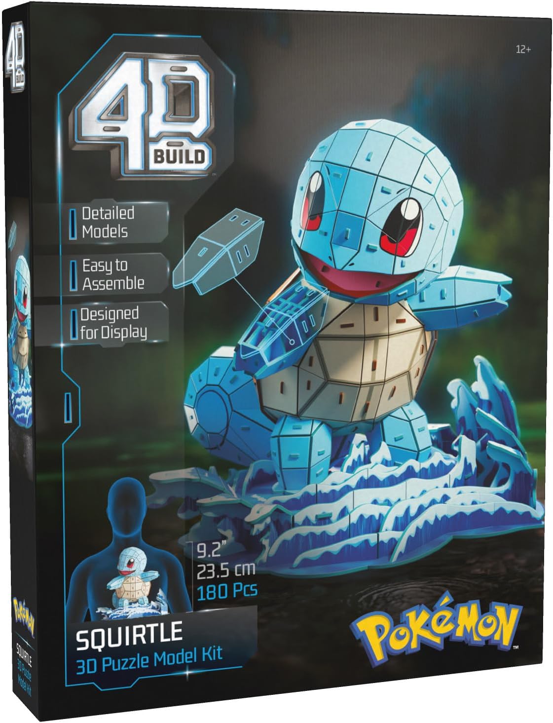 Detalle de 4D Build Schiggy Pokémon 3D Model Kit, 180-Piece Cardboard Build