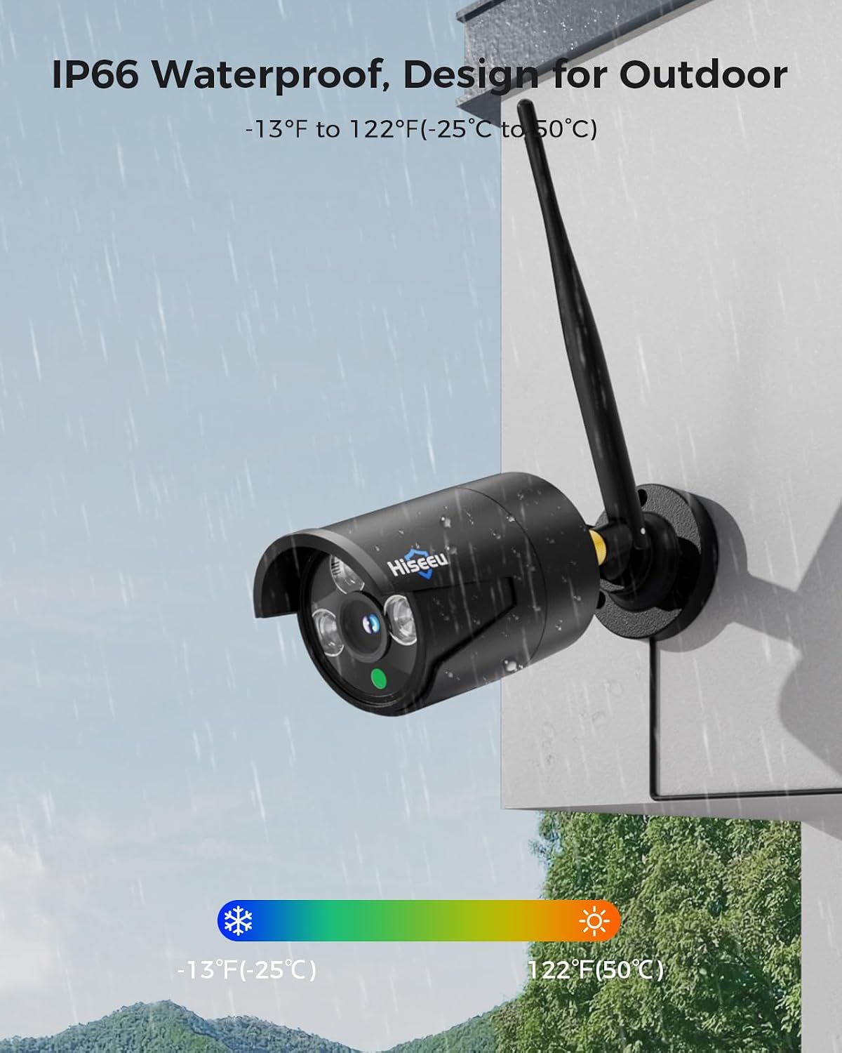 Thumbnail 1 de Hiseeu 8-Camera Wireless Security Camera System with 5MP HD, No Monthly Fees, 3TB HDD, IP66 Weatherproof