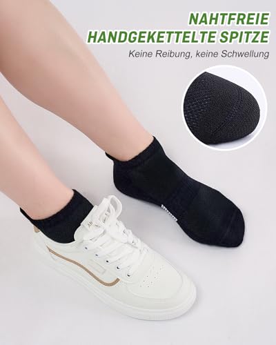 Detalle de inaWarm Bambus Sneaker Socken Damen, 6 Paar, atmungsaktiv, Schwarz (Größe 39–42)
