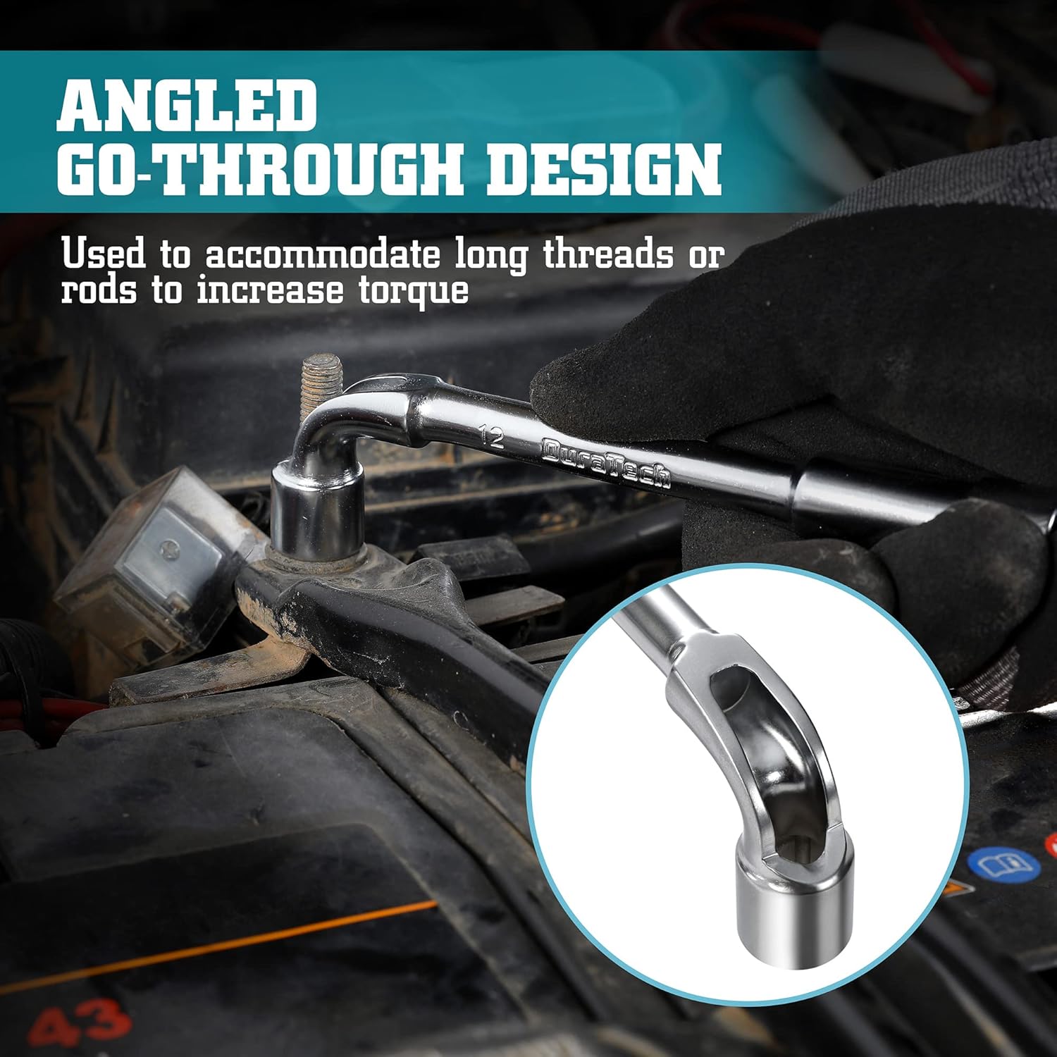 Thumbnail 3 de DURATECH Jeu de clés à pipe débouchées métriques (9 pièces) 8 à 19 mm avec pochette de transport