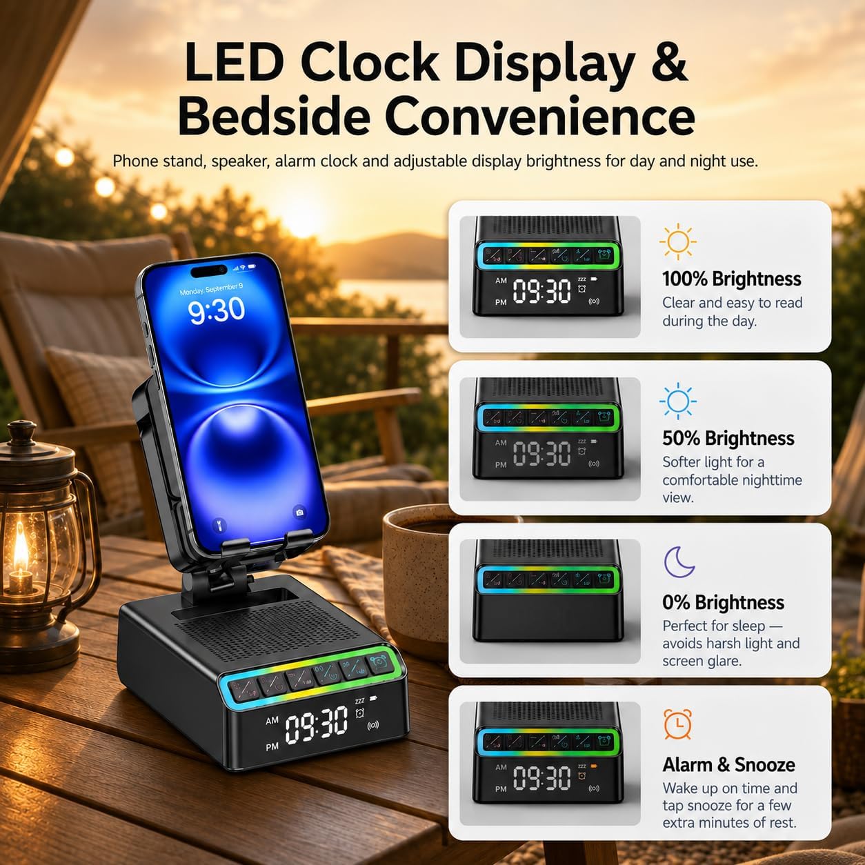 Detalle 1 de Hupoaf Bluetooth Speaker Phone Stand, 2600mAh