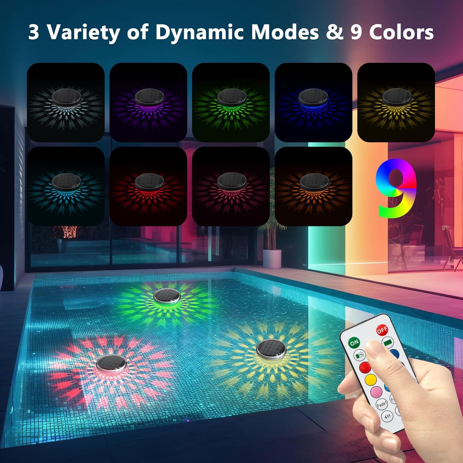 Thumbnail 2 de Kitloo Solar Floating Pool Lights 2 Pack