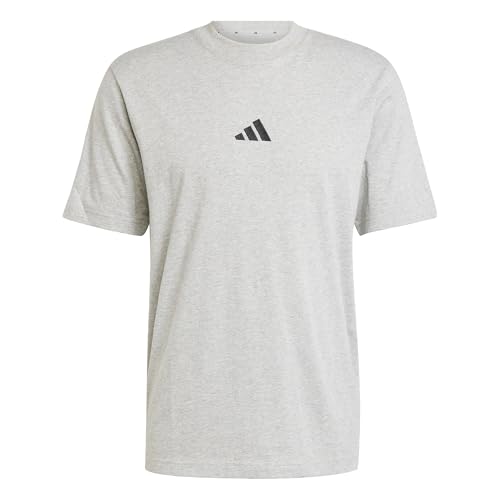 Thumbnail 6 de adidas Hombre Essentials Small Logo Single Jersey Shirt – Medium Grey Heather/Black, M