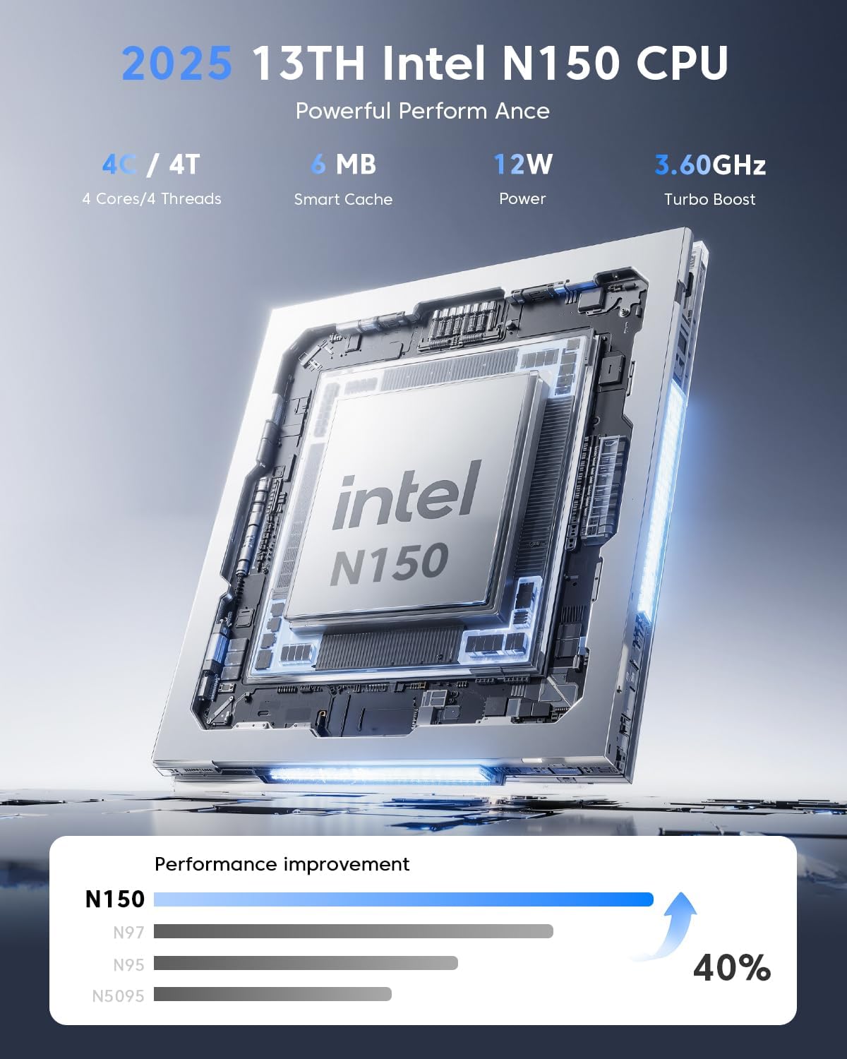 Thumbnail 4 de Tivique AX18 18,5" PC portable Full HD Quad-Core N150, 16 Go RAM et 512 Go SSD