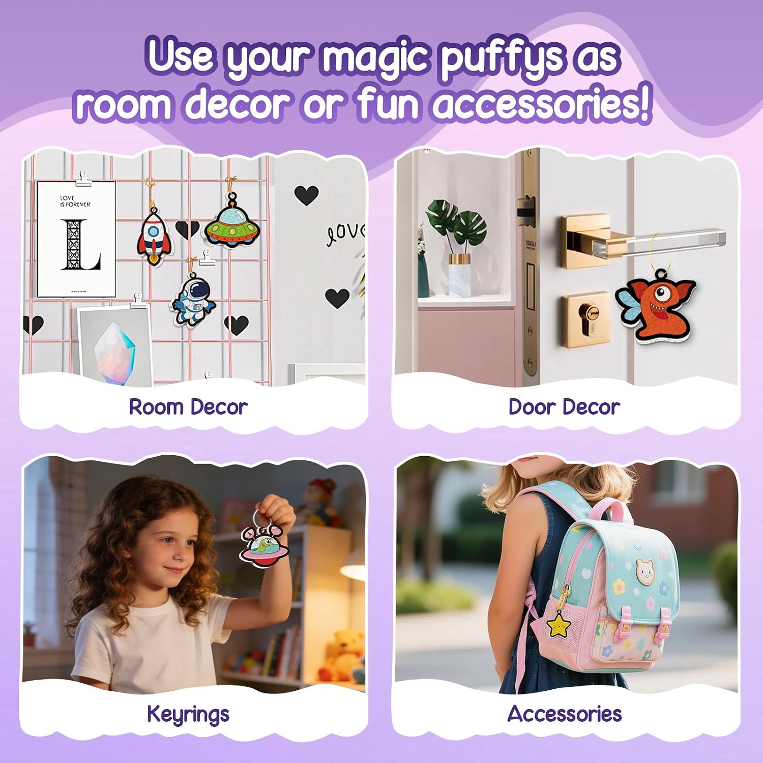 Detalle de ZHFEIIRU 3D Art Kit: Aqua Puffs Princesses (Space) – Mess-Free 3D Craft for Kids Aged 4–10