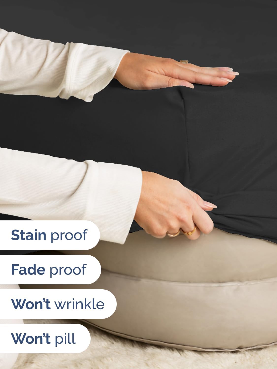 Thumbnail 3 de CGK Unlimited Extra Deep King Fitted Sheet (Hotel Luxury) - Black, Ultra Soft Wrinkle Free Deep Pocket