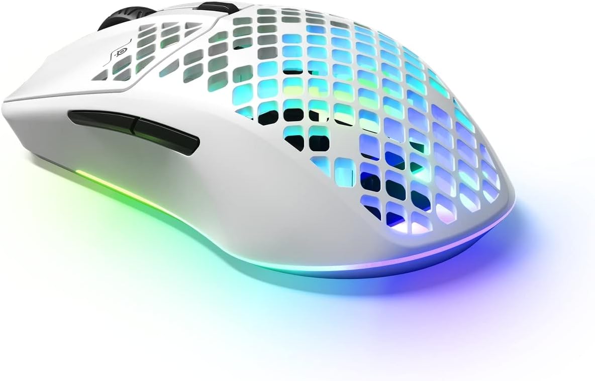 Thumbnail 3 de SteelSeries Aerox 3 Wireless “Snow” – Mouse gaming ultraleggero, RGB a 3 zone e TrueMove Air 18K DPI