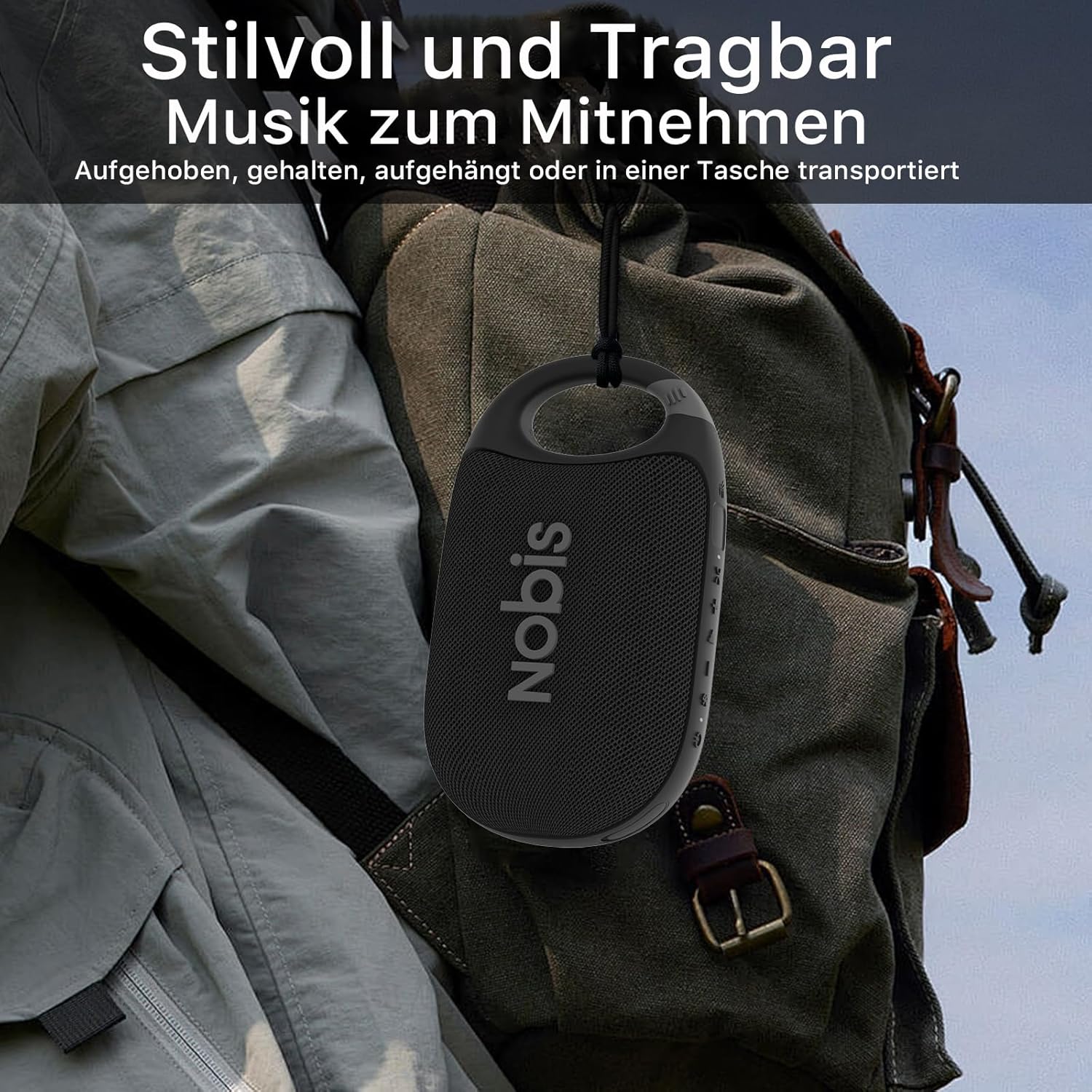 Detalle 2 de NOBIS Clip N1 Bluetooth Lautsprecher 24 Std 📢
