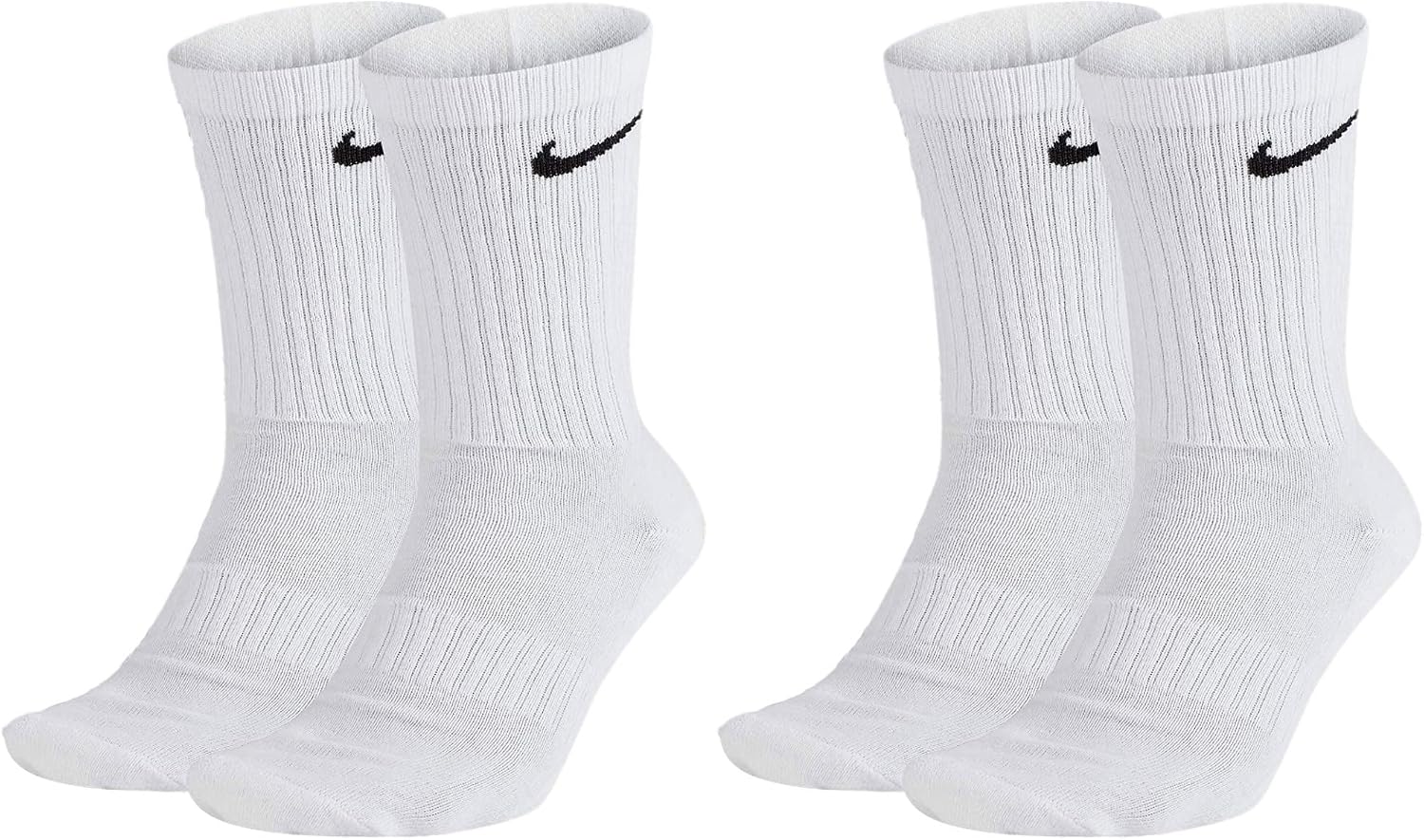 Detalle 2 de Nike 3Ppk Value Cotton Crew: Calcetines unisex talla L (42–46) negro/blanco, pack de 3