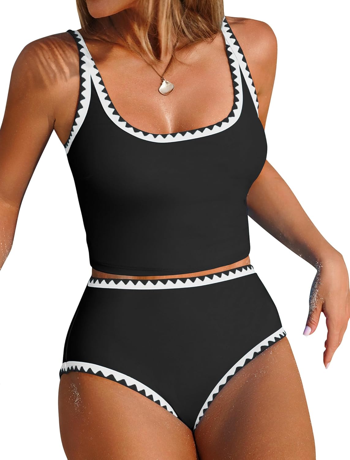 Detalle de ZAFUL Tankini Swimsuit with Tummy Control: Two-Piece Bathing Suit for Flattering Silhouette