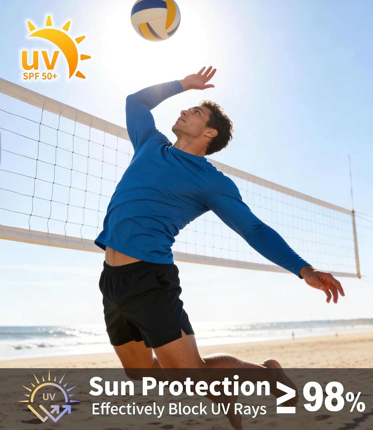 Detalle de ZITY 5 Pack Long Sleeve Shirts for Men with UPF 50+ Sun Protection — Fast Dry, Lightweight Rash Guard