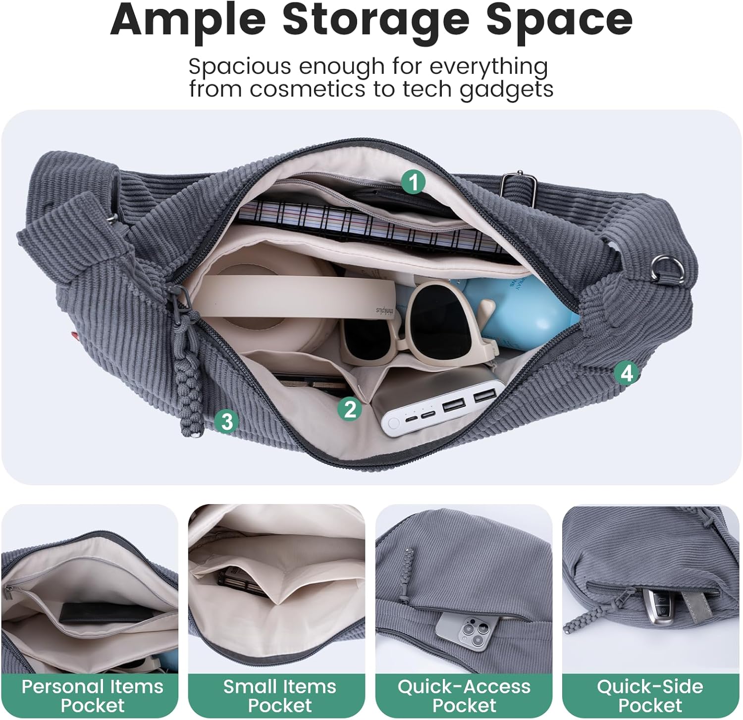 Thumbnail 4 de Captain Blues Umhängetasche Cord 38×28×15 cm