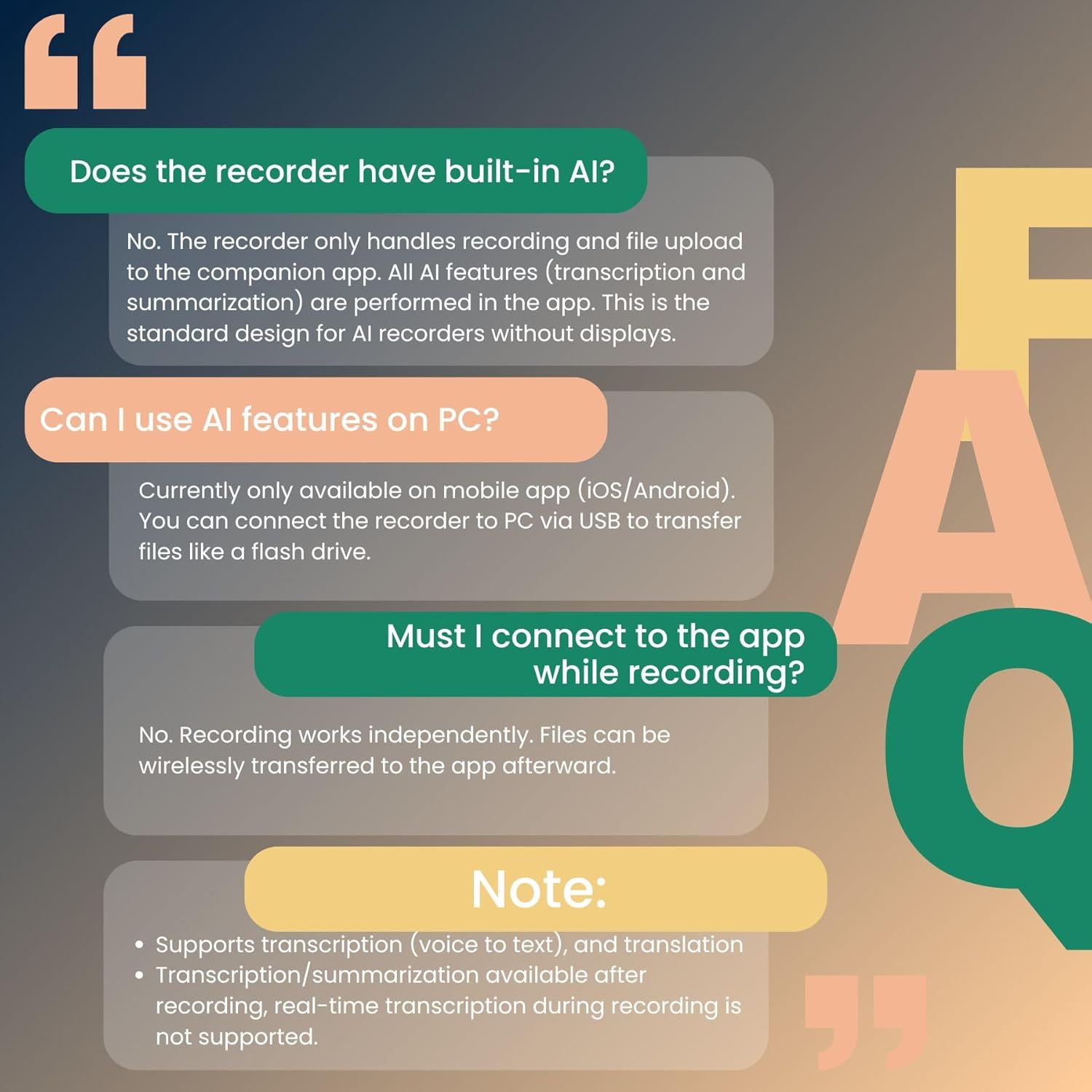 Thumbnail 6 de FoCase Note AI Voice Recorder 64GB