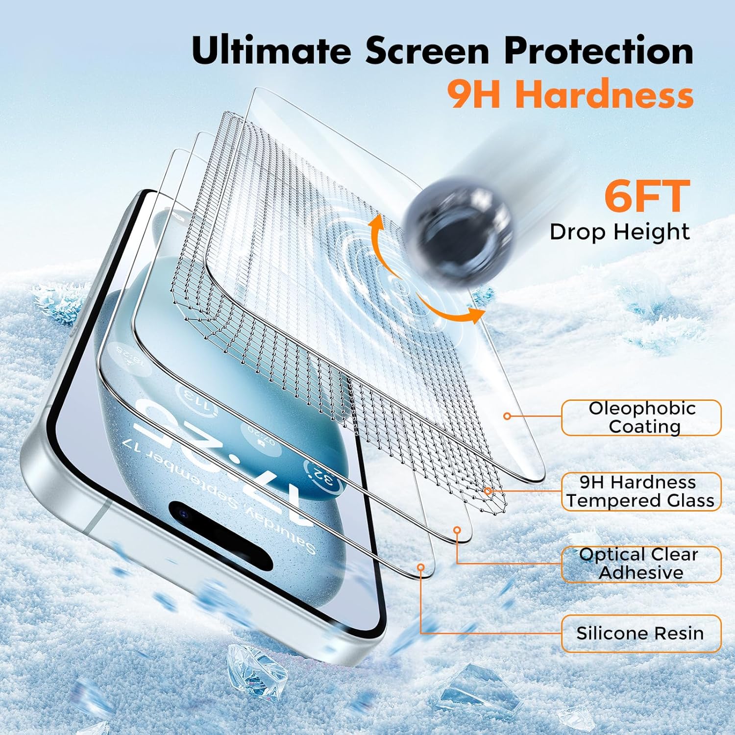 Thumbnail 3 de UNBREAKcable Screen Protector for iPhone 15 3-pack