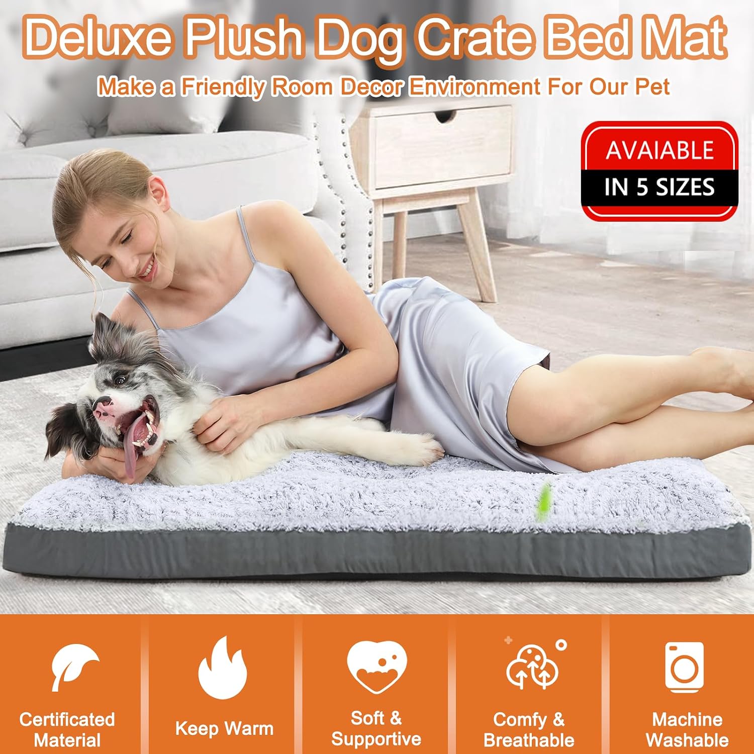 Detalle 2 de POCBLUE Dog Bed, 35-Inch