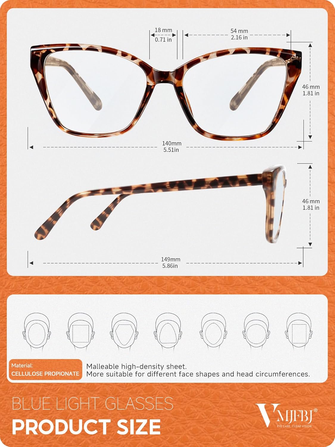 Thumbnail 2 de VMJFBJ Blue Light Glasses Womens Cat Eye