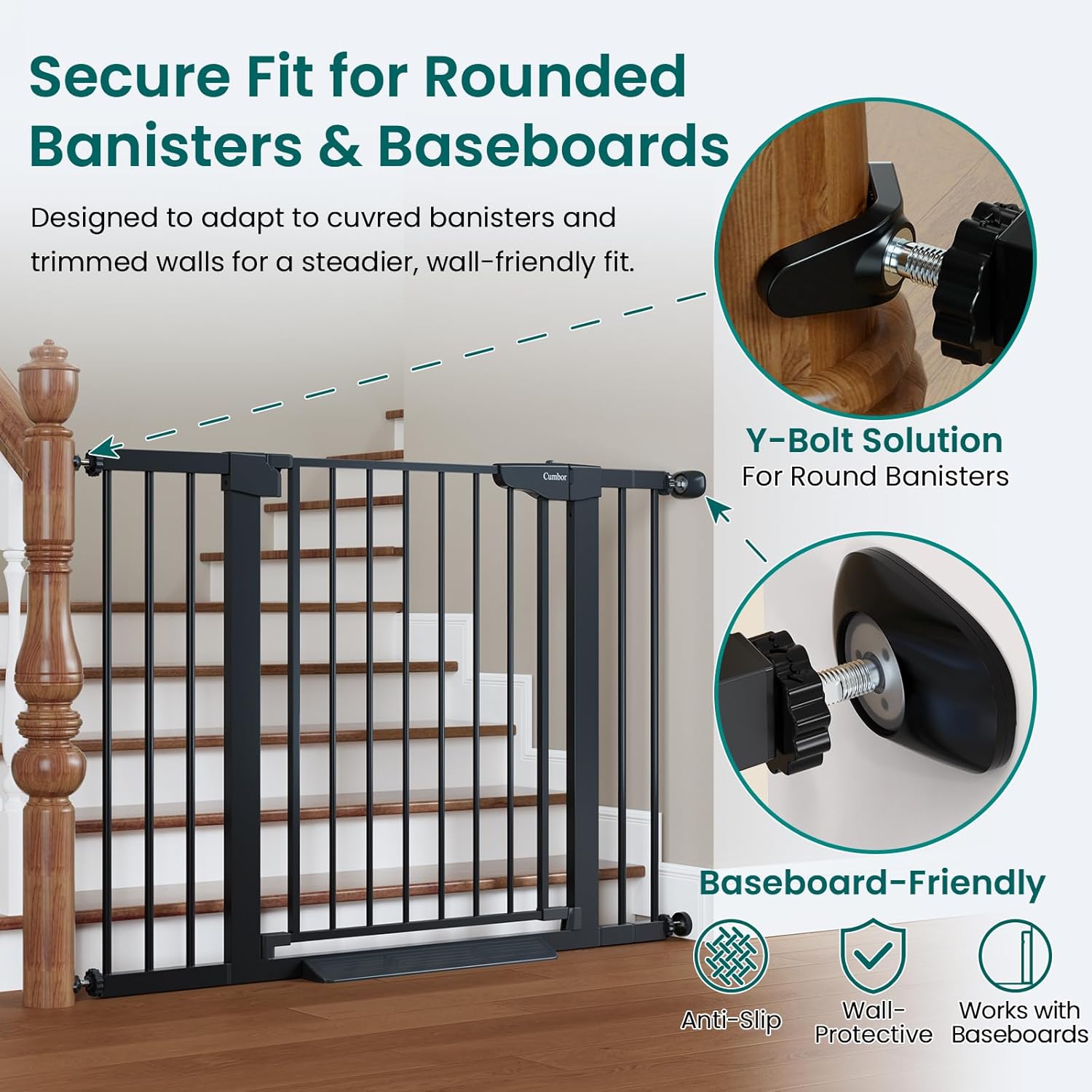 Detalle de Cumbor Baby Gate 30.5 in Height 29.7-46 in