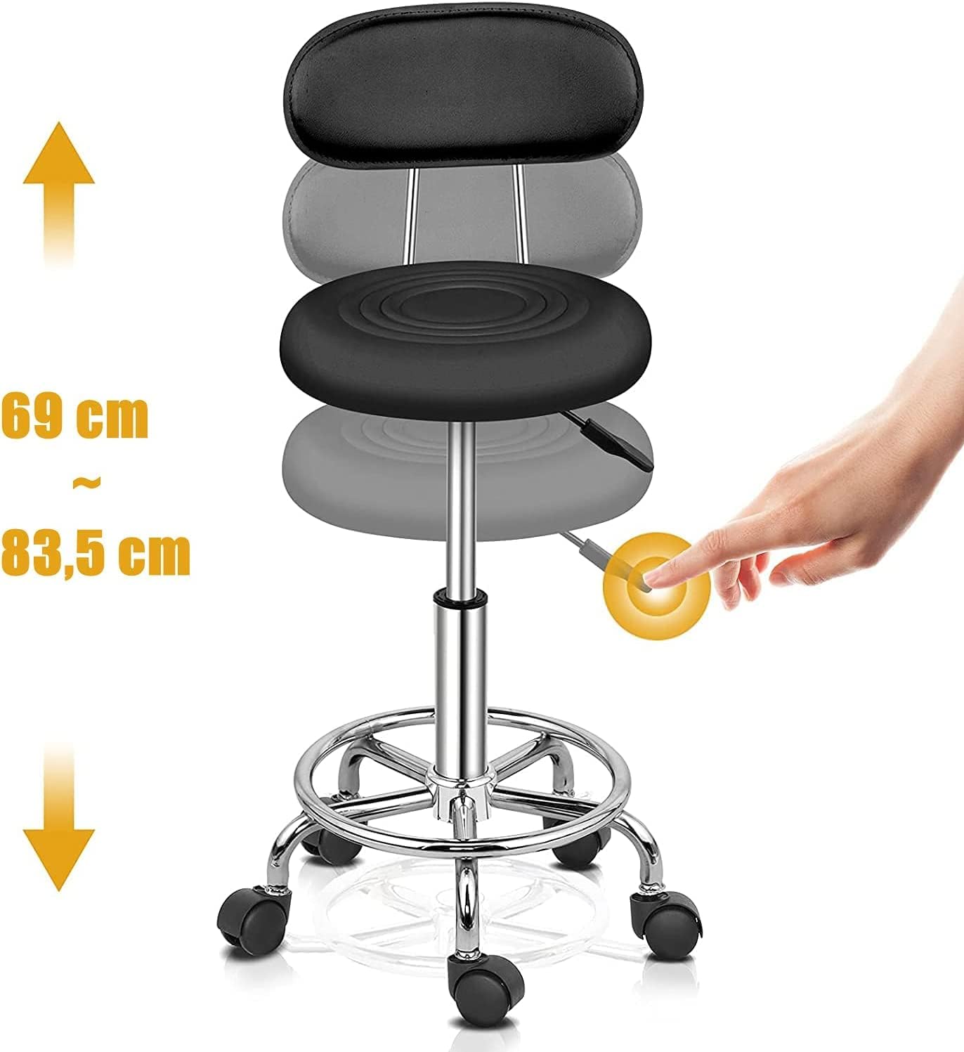 Detalle de TactFire Ergonomischer Rollhocker 48–58 cm 💺