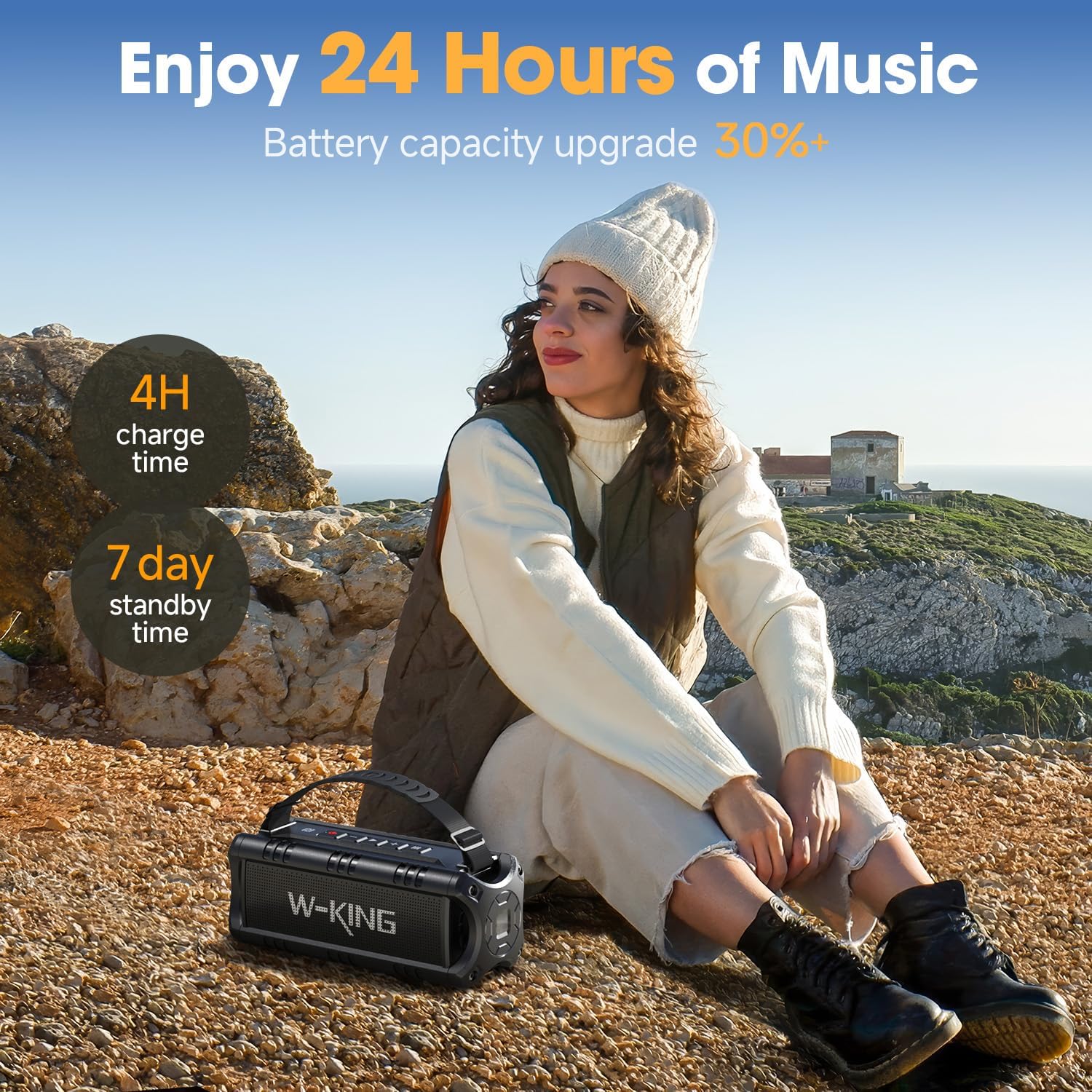 Thumbnail 6 de W-KING altoparlante Bluetooth portatile 30 W con batteria fino a 24 ore, IPX6 e supporto scheda TF/USB