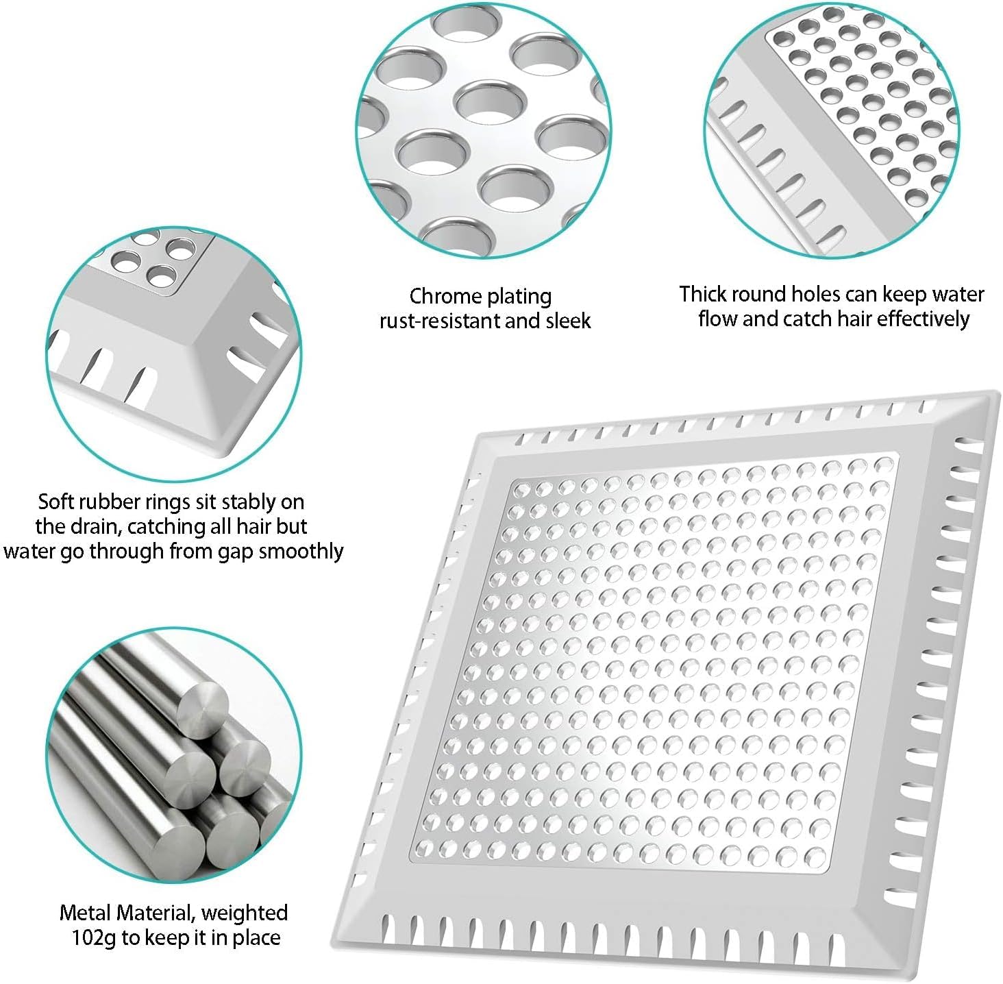 Thumbnail 2 de Aojuxix FANG -1 Shower Drain Hair Catcher, Stainless Steel and Silicone