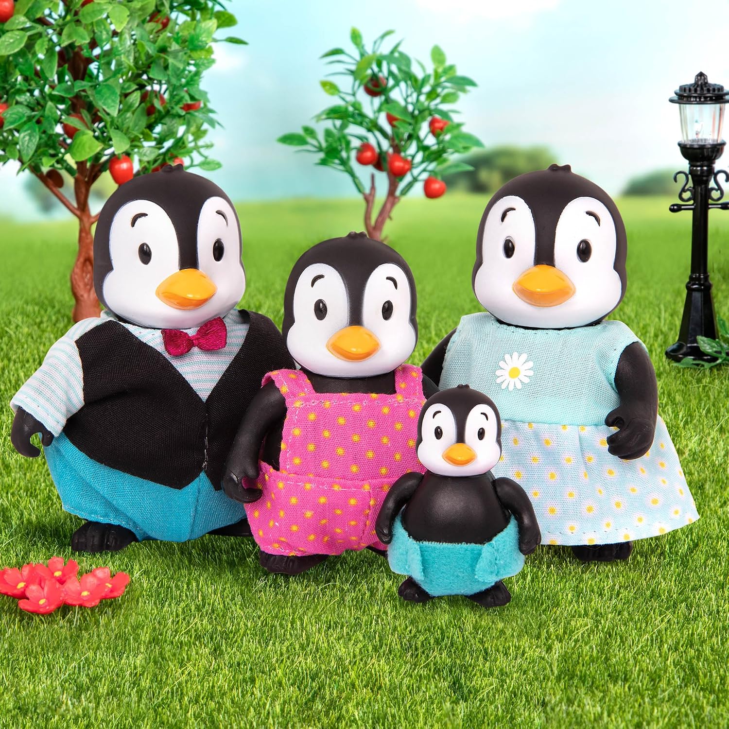 Detalle de Li'l Woodzeez WZ6762C6SZ pinguïnfamilie met vier figuren en verhalenboek
