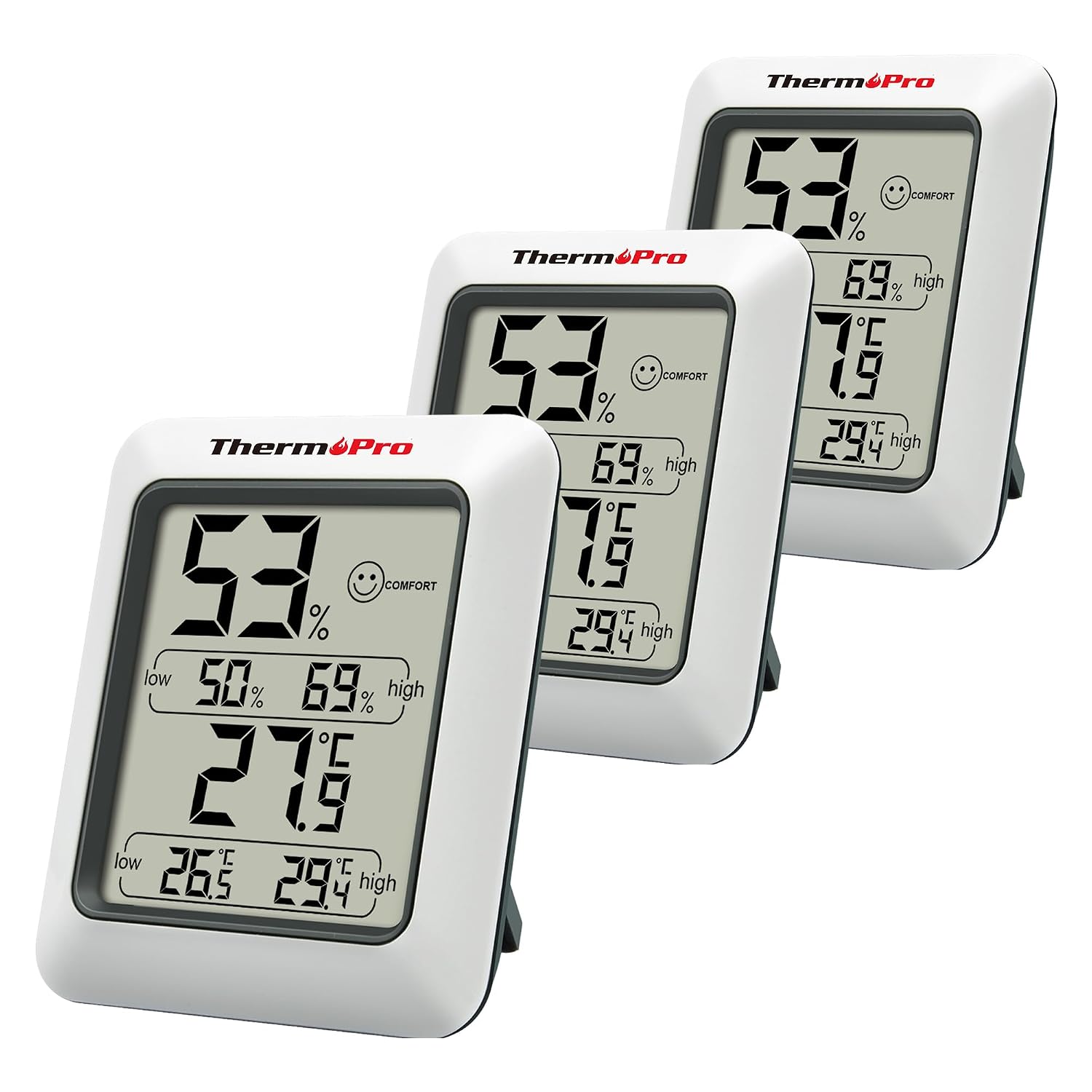 Detalle de ThermoPro TP50 digital room thermometer 3-pack 🌡