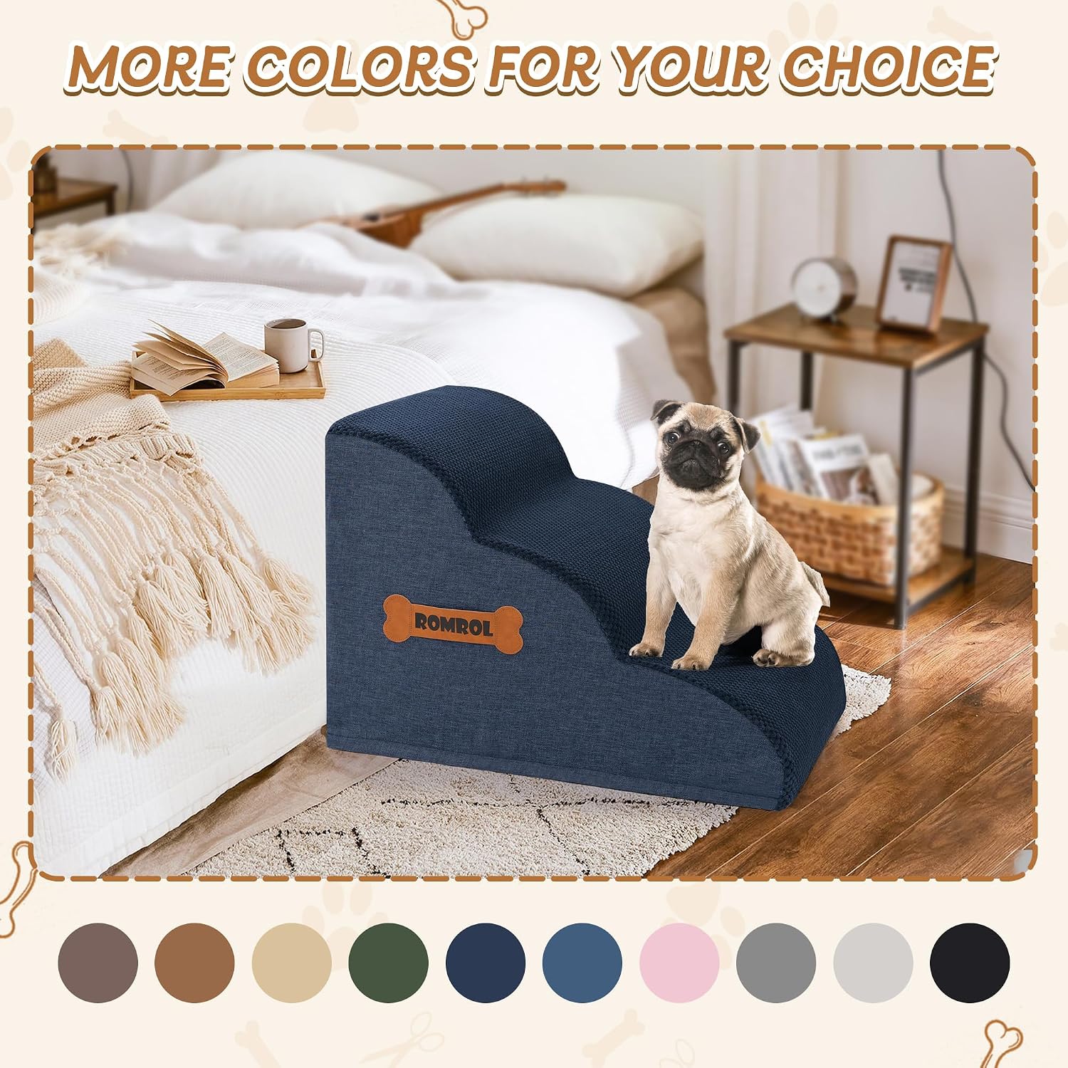 Thumbnail 6 de ROMROL Dog stairs 3-step ramp 58x38x38cm