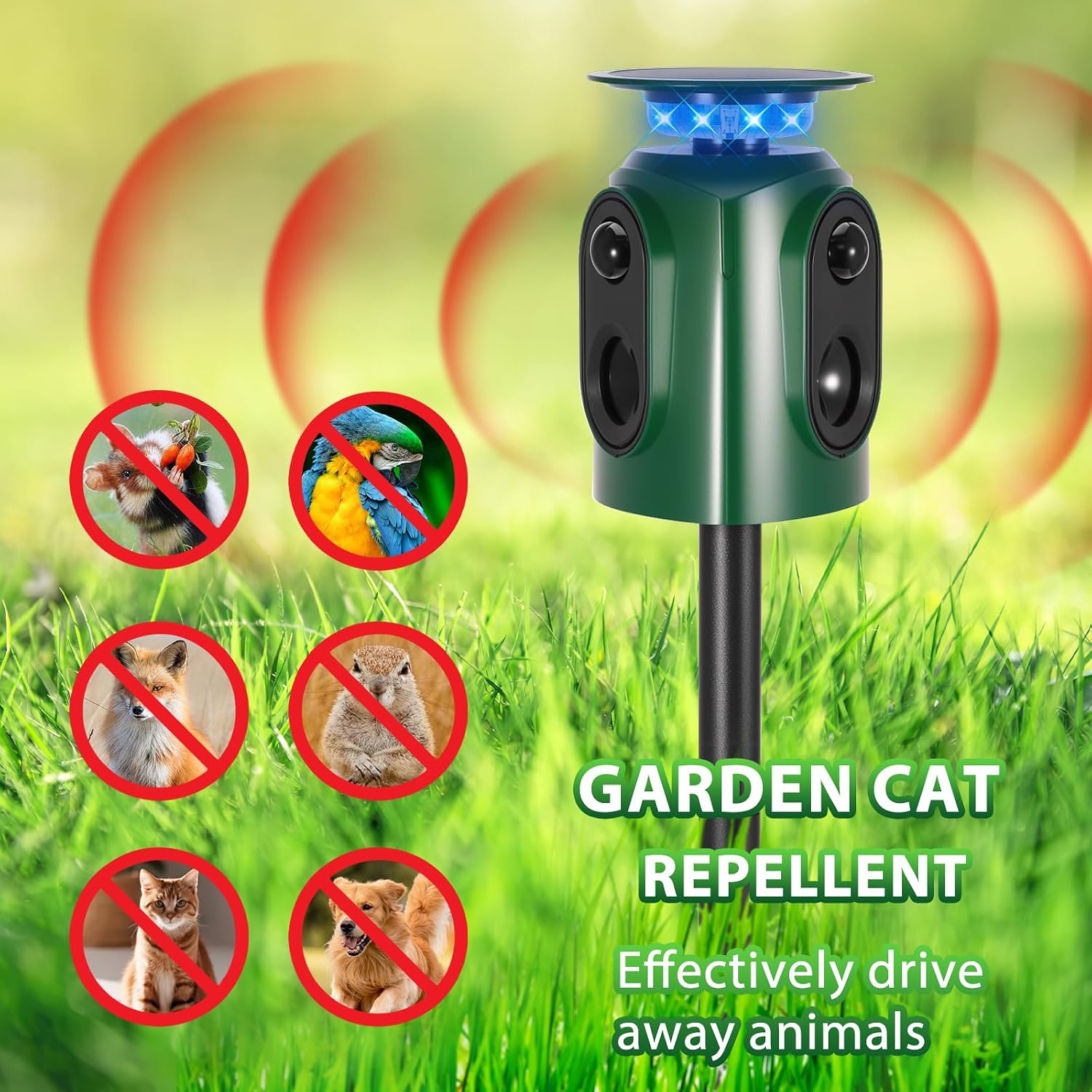 Detalle 2 de PCXWTLN HA-PEL-51225-3 kattenverjager met PIR-detectie en 360° bereik