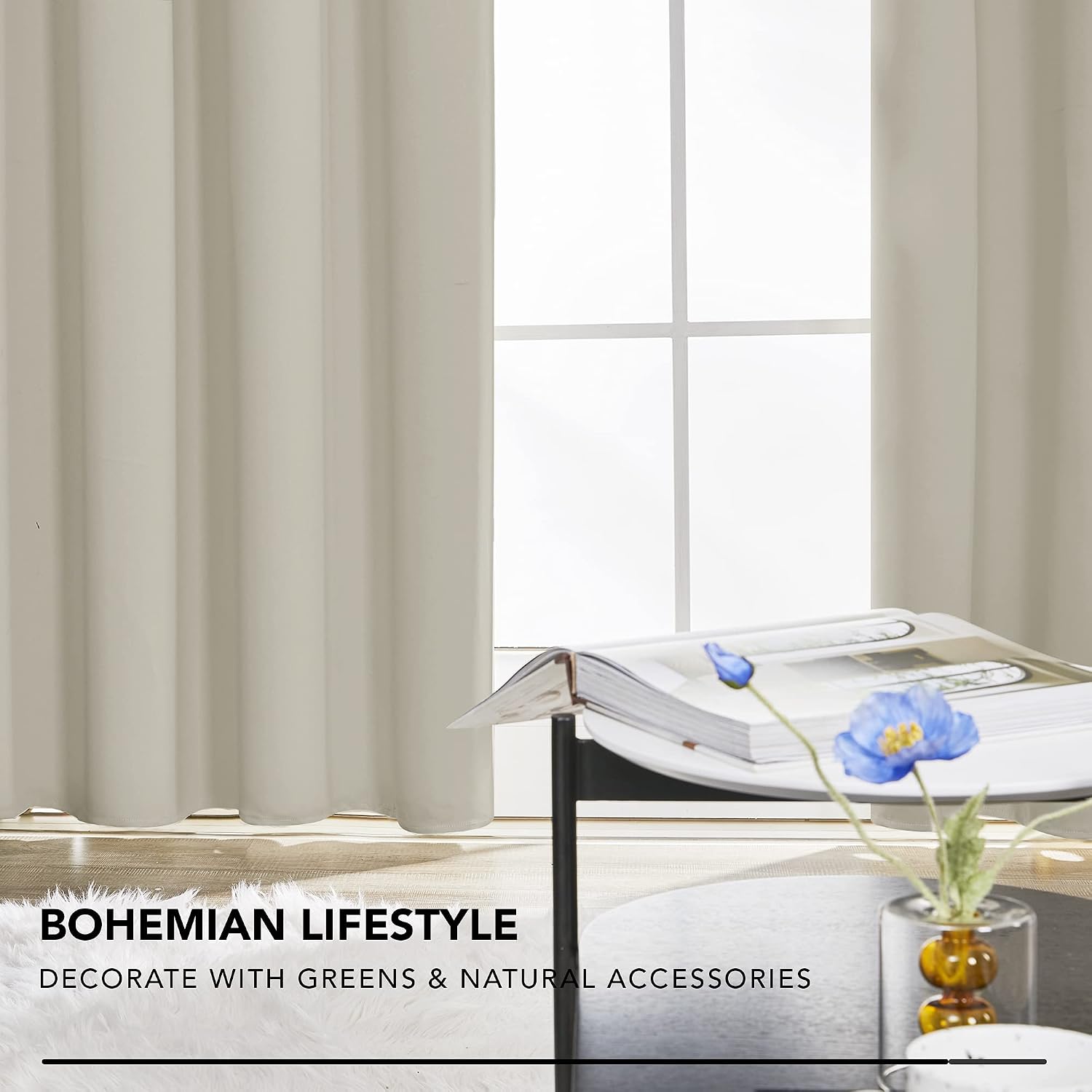 Thumbnail 6 de Deconovo Super Soft Curtains 46x54 Light Beige