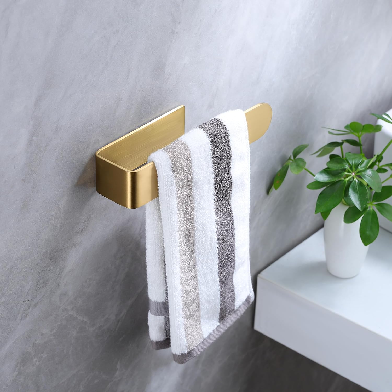 Thumbnail 2 de YIGII Gold Towel Rail (20cm) – Self-Adhesive Stainless Steel Towel Holder