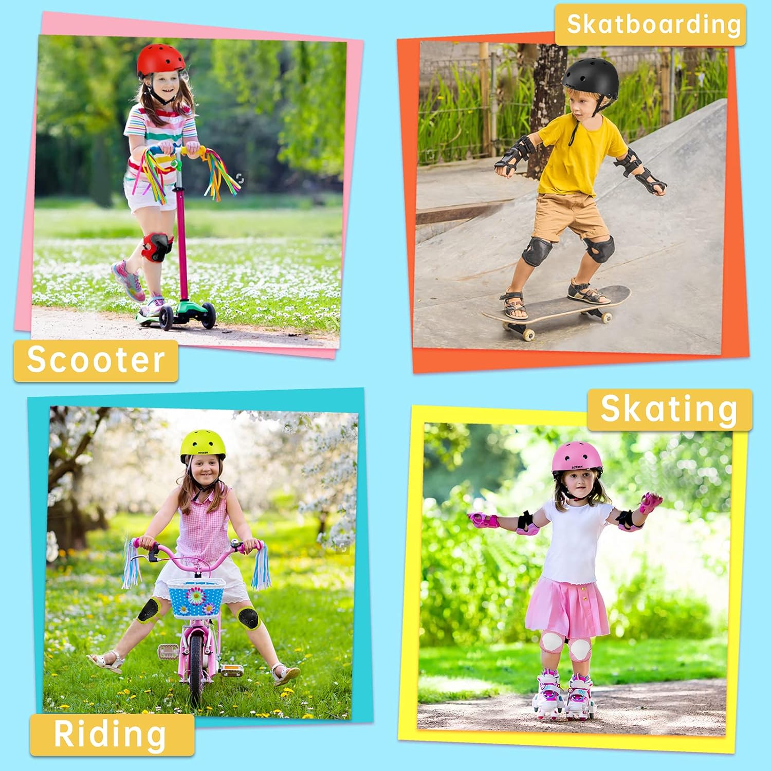 Thumbnail 5 de BURSUN Adjustable Kids Helmet with Protective Gear Set (36–54 cm) for 3–8 Year Olds