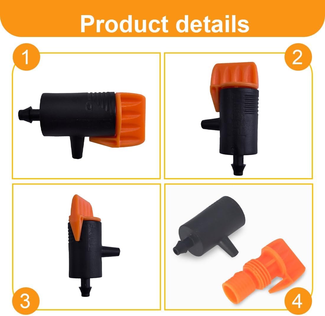 Thumbnail 6 de 30 Pezzi Gocciolatori per Irrigazione Wzzy Gurden – Regolabili, ABS Alimentare, Adatti a Rese d’acqua precise per Piante in Vaso