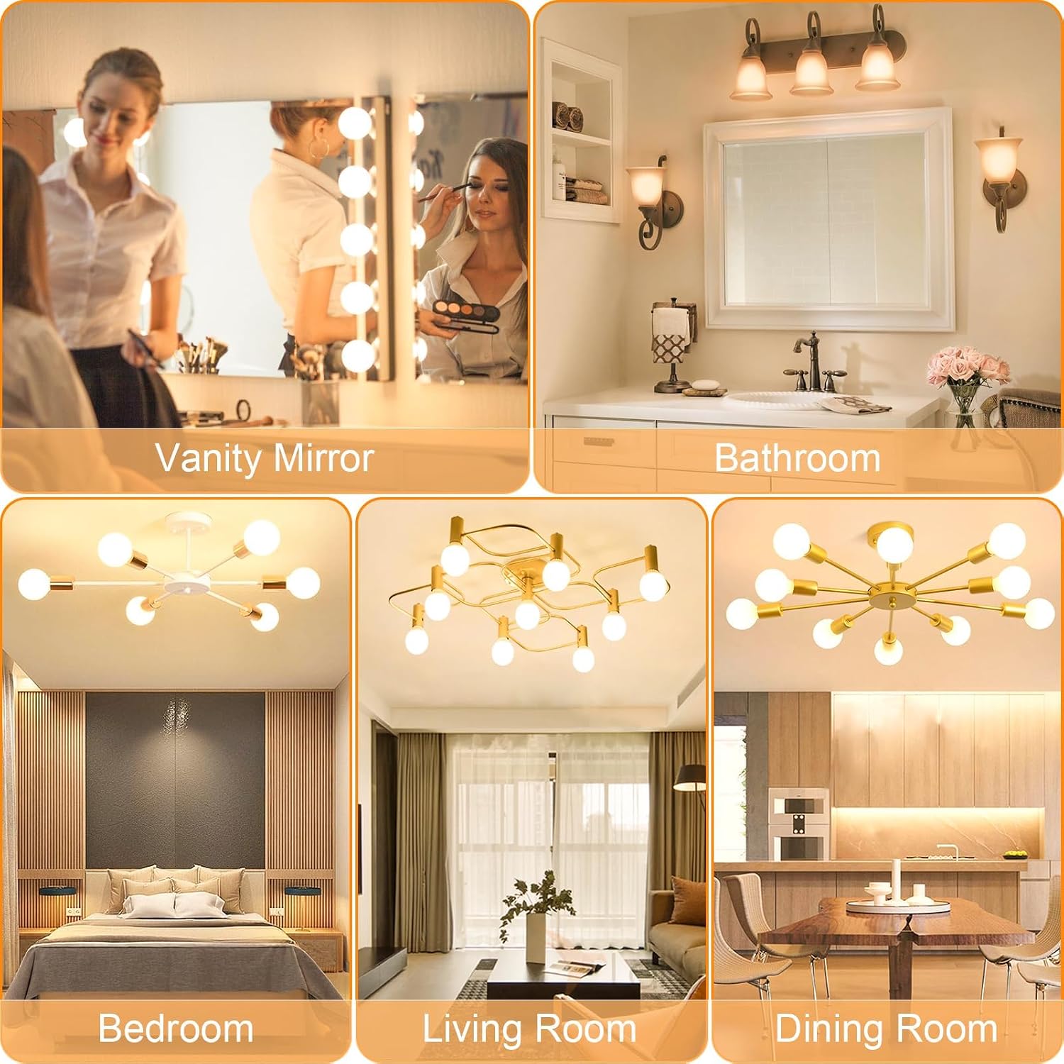 Thumbnail 6 de hansang HS-G25-27K8P-US-FBA G25 LED Vanity Bulbs, 2700K, 8-Pack